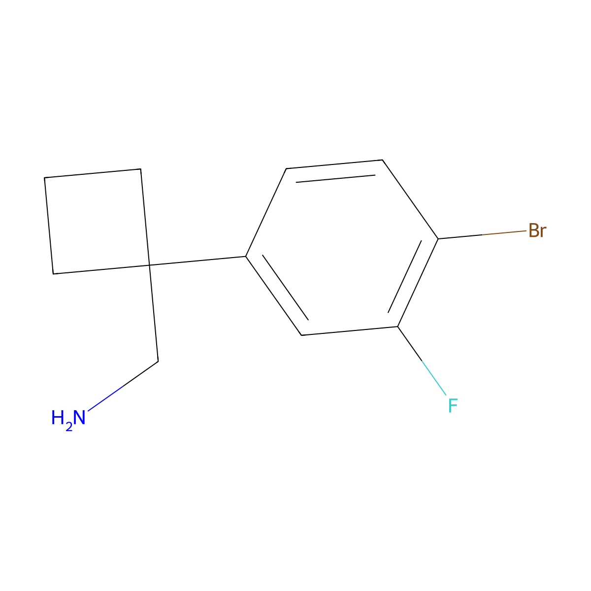 1-(4-Bromo-3-fluorophenyl)cyclobutanemethanamine molecular structure, CAS 1891903-55-1