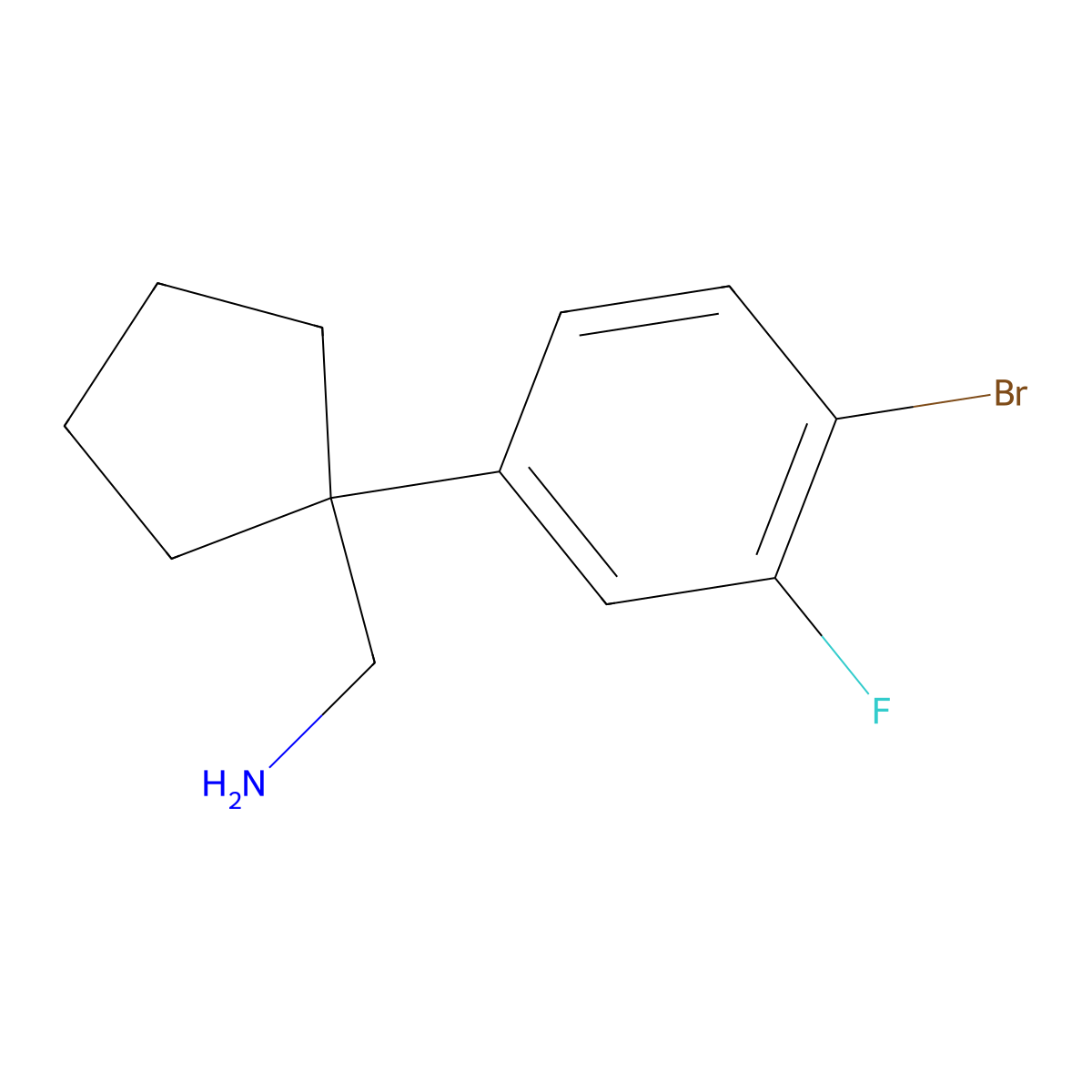 1-(4-Bromo-3-fluorophenyl)cyclopentanemethanamine molecular structure, CAS 1891914-73-0