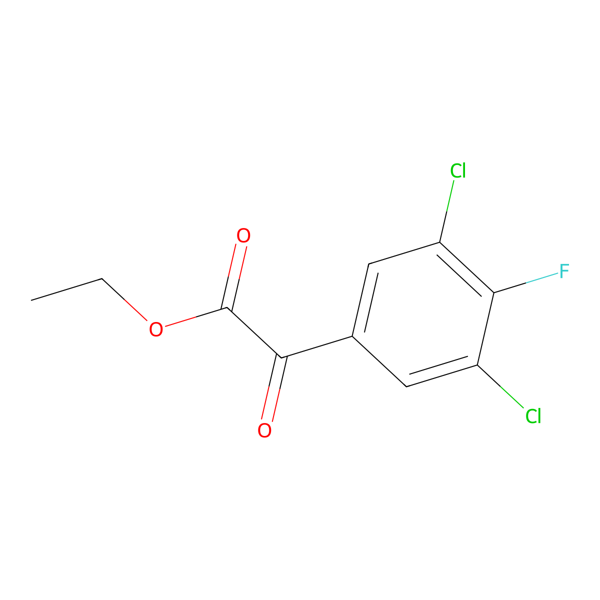 Ethyl 2-(3,5-dichloro-4-fluorophenyl)-2-oxoacetate molecular structure, CAS 1891926-61-6