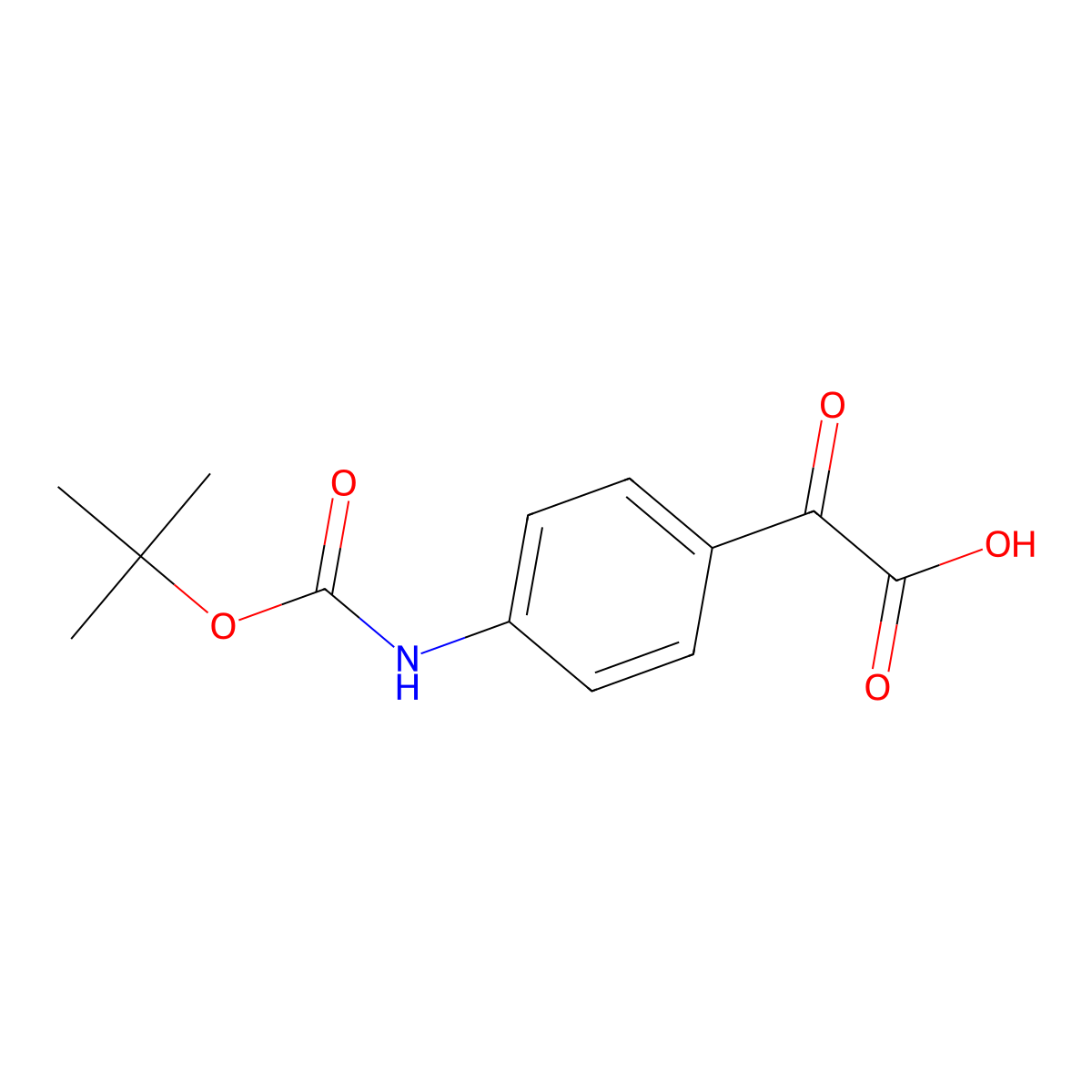 2-(4-{[(Tert-butoxy)carbonyl]amino}phenyl)-2-oxoacetic acid molecular structure, CAS 1891927-20-0