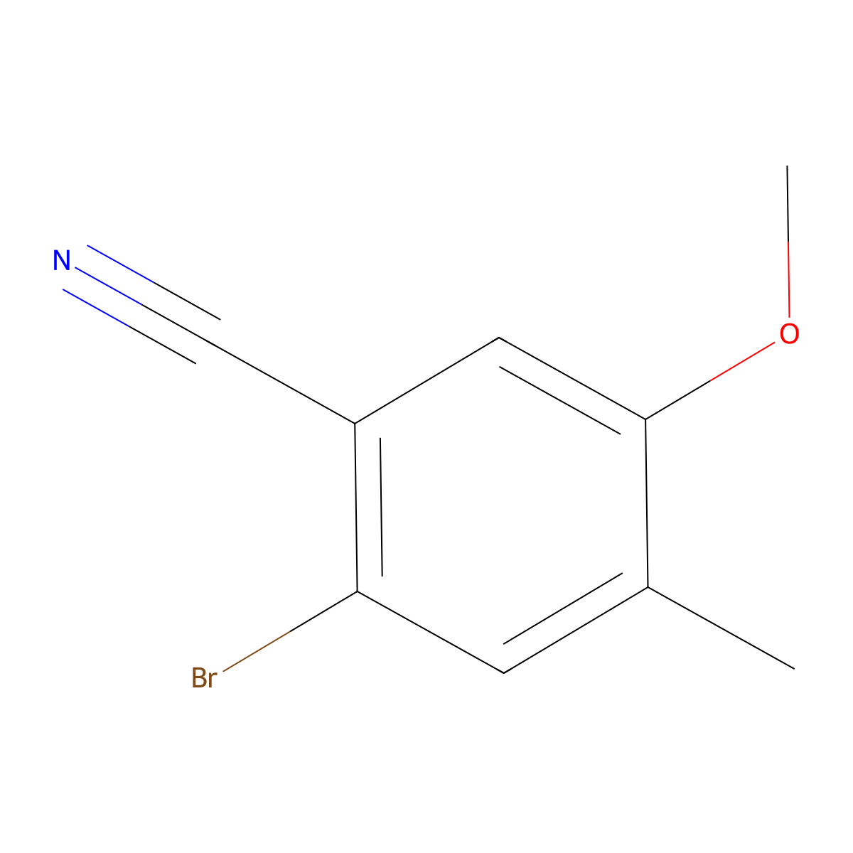 2-Bromo-5-methoxy-4-methylbenzonitrile molecular structure, CAS 1891930-37-2