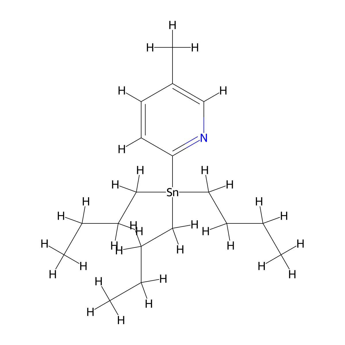 5-Methyl-2-(tri-n-butylstannyl)pyridine molecular structure, CAS 189195-41-3