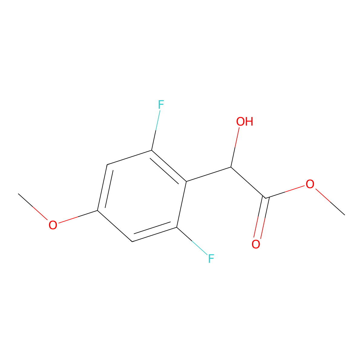 Methyl 2-(2,6-difluoro-4-methoxyphenyl)-2-hydroxyacetate molecular structure, CAS 1891957-14-4