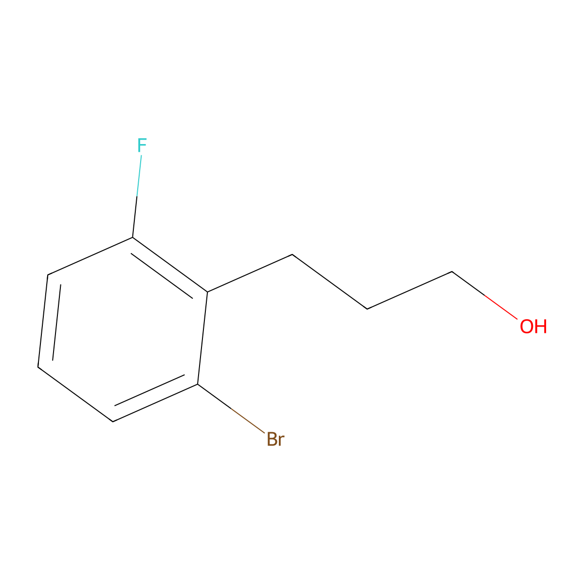 3-(2-Bromo-6-fluorophenyl)propan-1-ol molecular structure, CAS 1891959-38-8