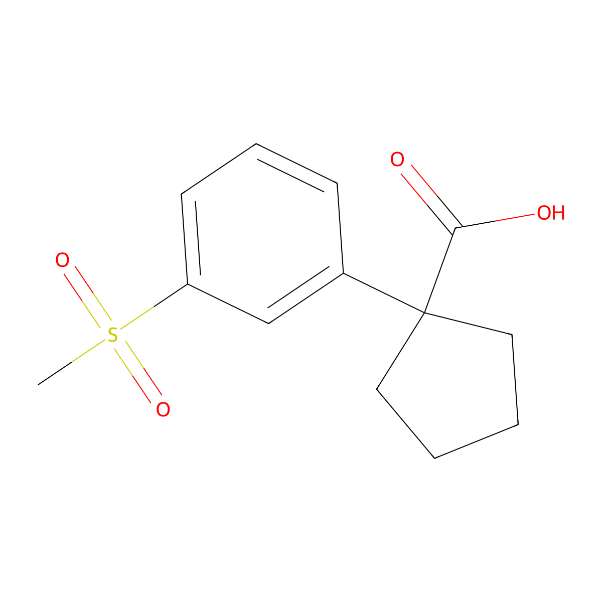 1-[3-(Methylsulfonyl)phenyl]cyclopentanecarboxylic Acid molecular structure, CAS 1891969-16-6