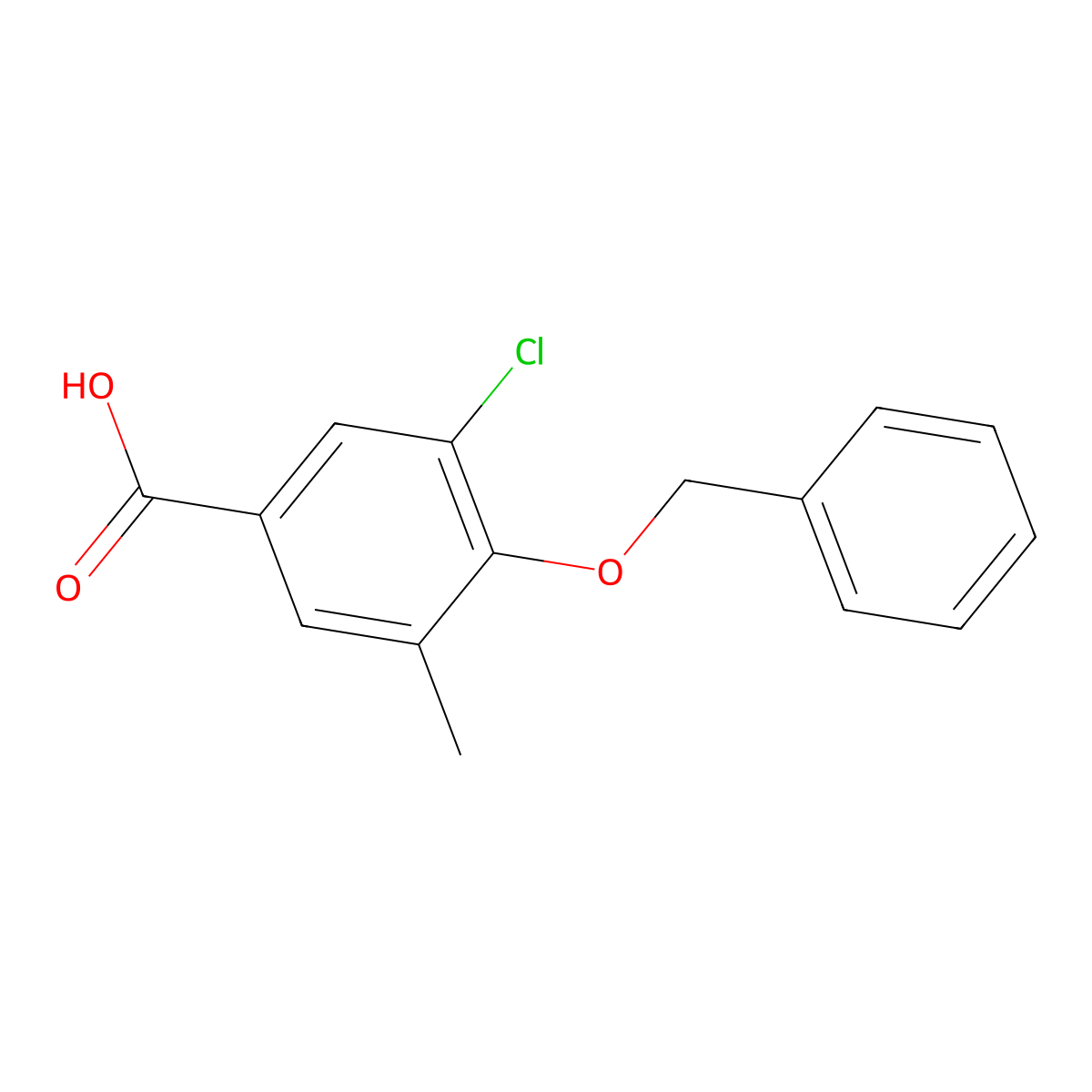 4-(Benzyloxy)-3-chloro-5-methylbenzoic acid molecular structure, CAS 1891969-43-9
