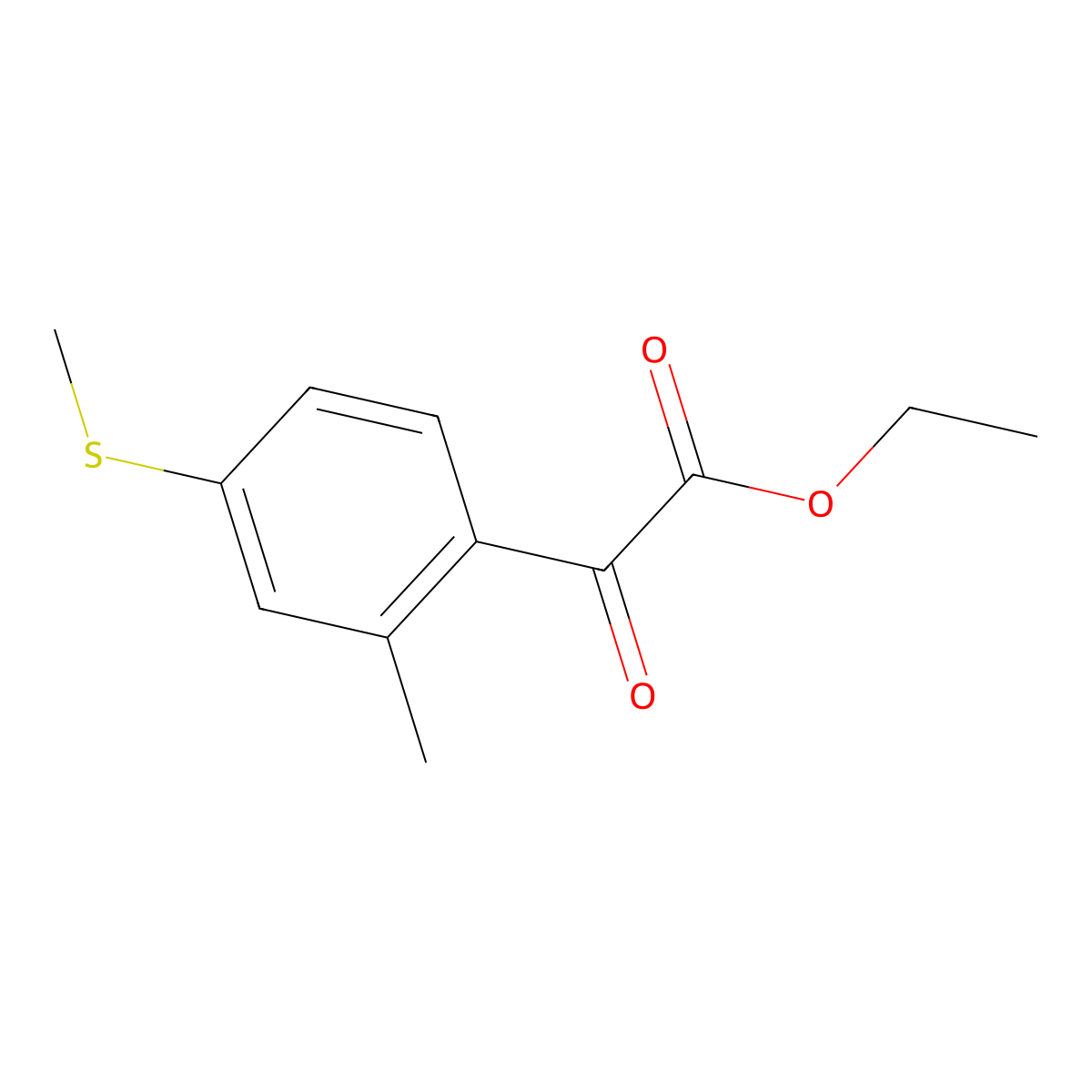 Ethyl 2-(2-methyl-4-(methylthio)phenyl)-2-oxoacetate molecular structure, CAS 1891978-78-1