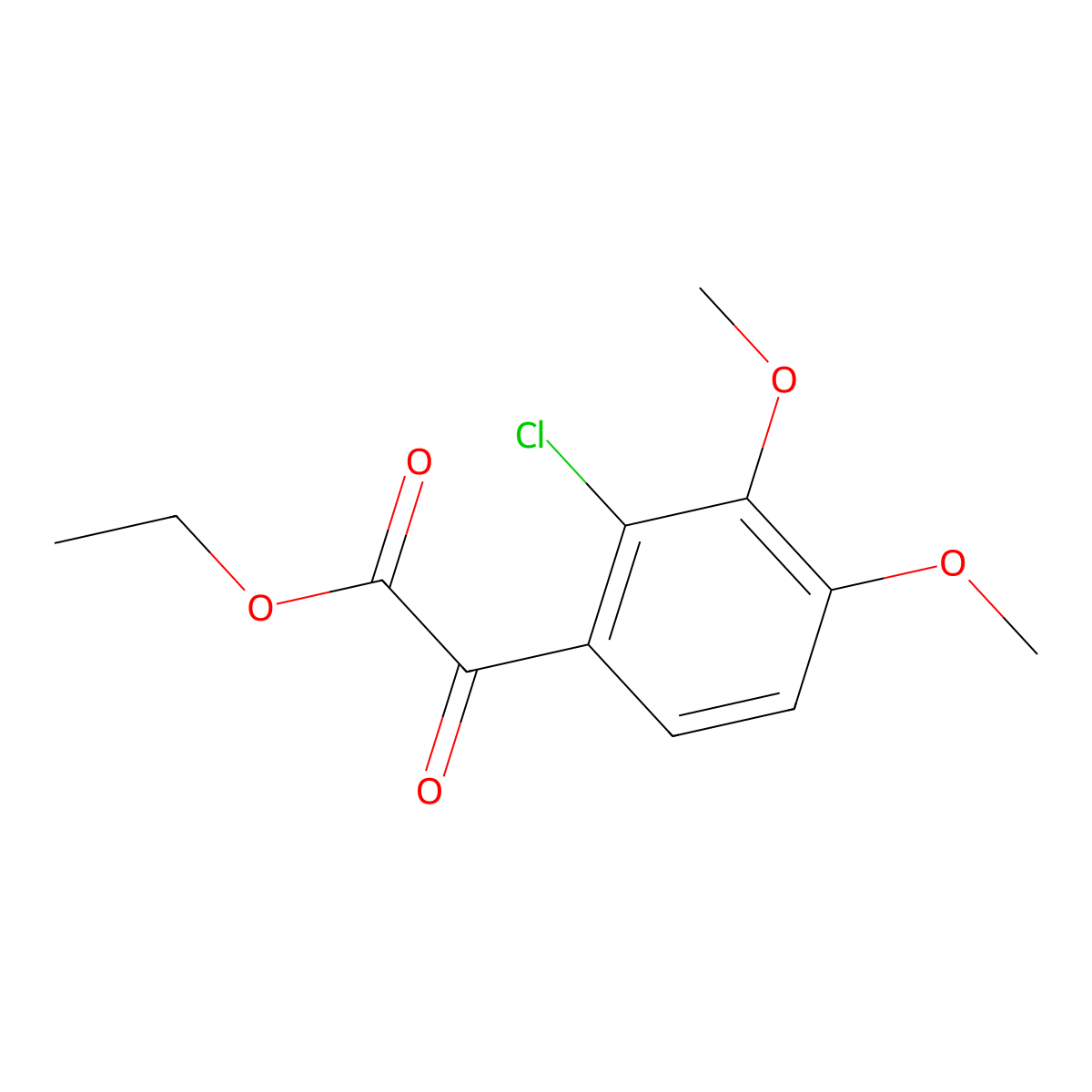 Ethyl 2-(2-chloro-3,4-dimethoxyphenyl)-2-oxoacetate molecular structure, CAS 1891981-63-7