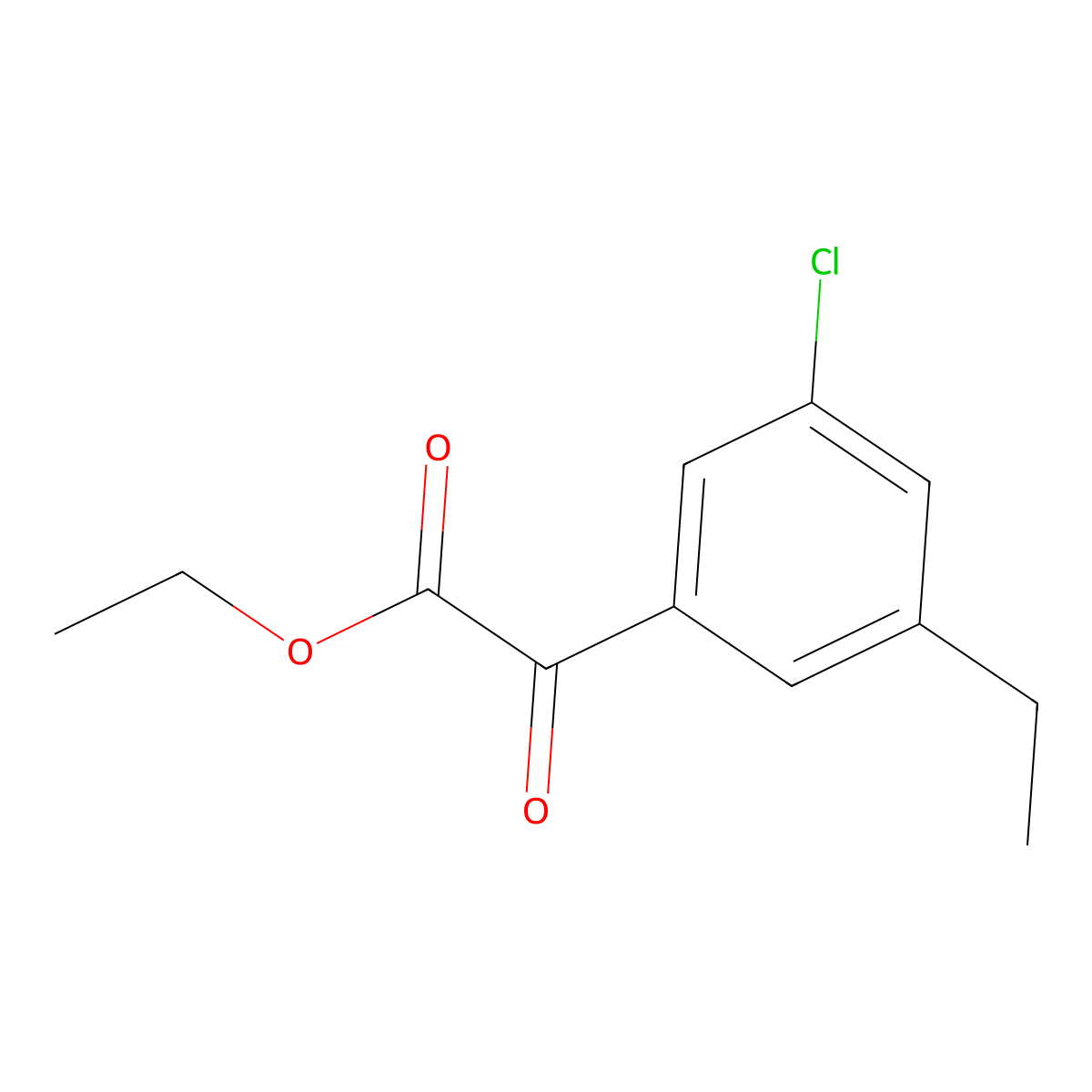 Ethyl 2-(3-chloro-5-ethylphenyl)-2-oxoacetate molecular structure, CAS 1891984-14-7