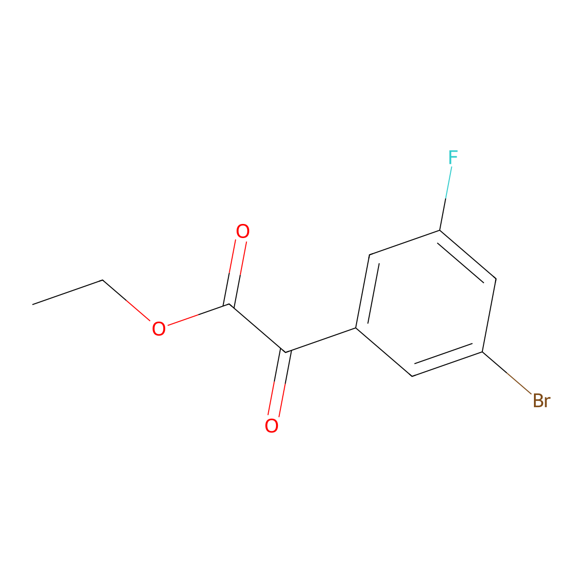 Ethyl 2-(3-bromo-5-fluorophenyl)-2-oxoacetate molecular structure, CAS 1891985-07-1