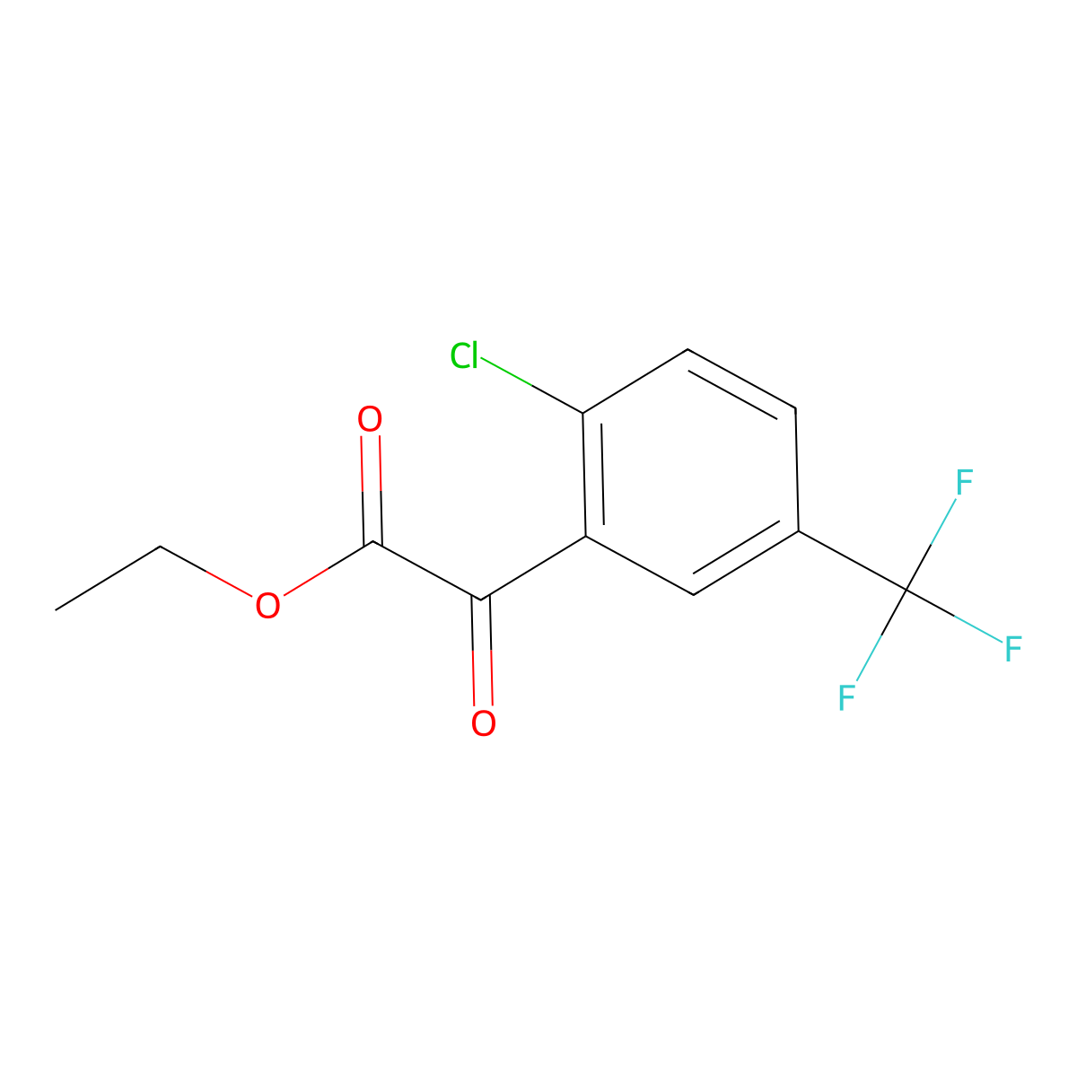 Ethyl 2-(2-chloro-5-(trifluoromethyl)phenyl)-2-oxoacetate molecular structure, CAS 1891989-81-3