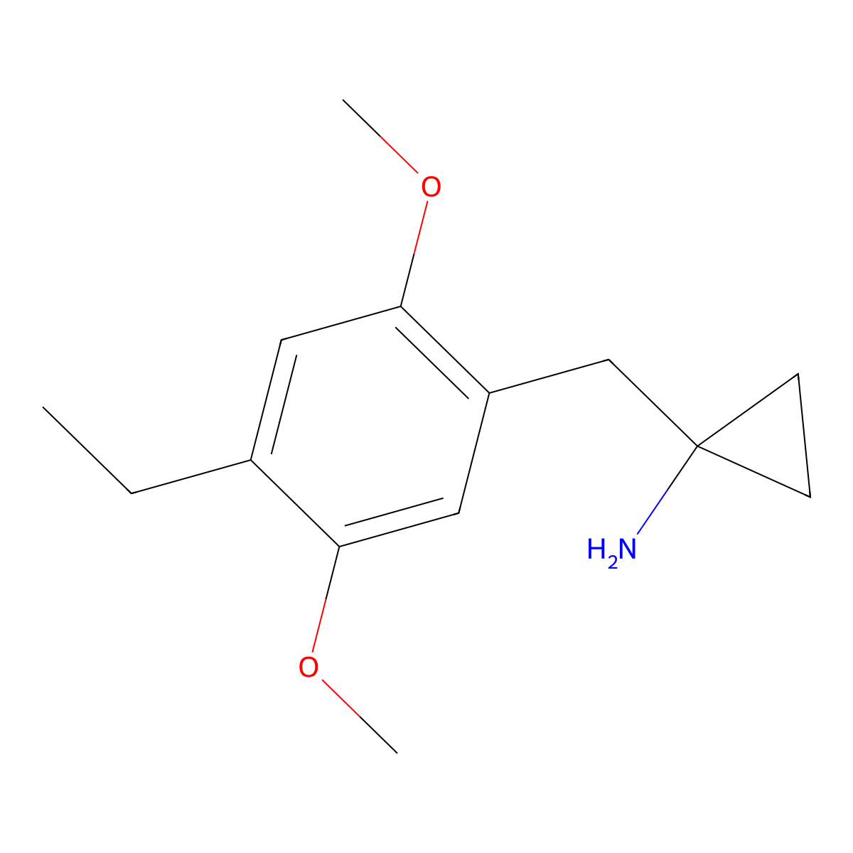 1-[(4-Ethyl-2,5-dimethoxyphenyl)methyl]cyclopropan-1-amine molecular structure, CAS 1891990-55-8
