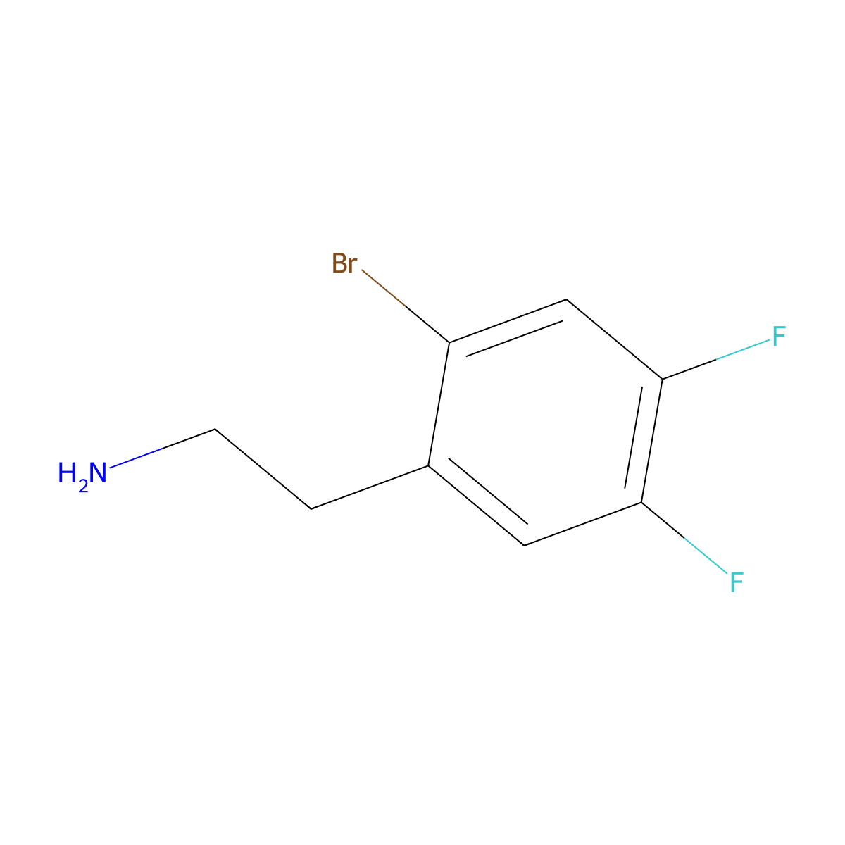 2-(2-Bromo-4,5-difluorophenyl)ethan-1-amine molecular structure, CAS 1891993-79-5