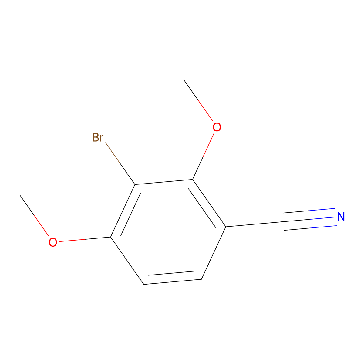 3-Bromo-2,4-dimethoxybenzonitrile molecular structure, CAS 1891994-61-8