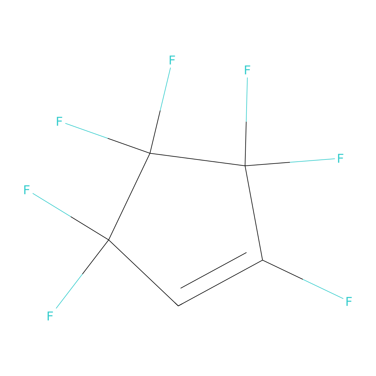 1,3,3,4,4,5,5-Heptafluorocyclopentene molecular structure, CAS 1892-03-1