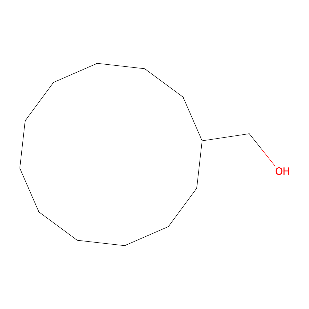 Cyclododecanemethanol molecular structure, CAS 1892-12-2