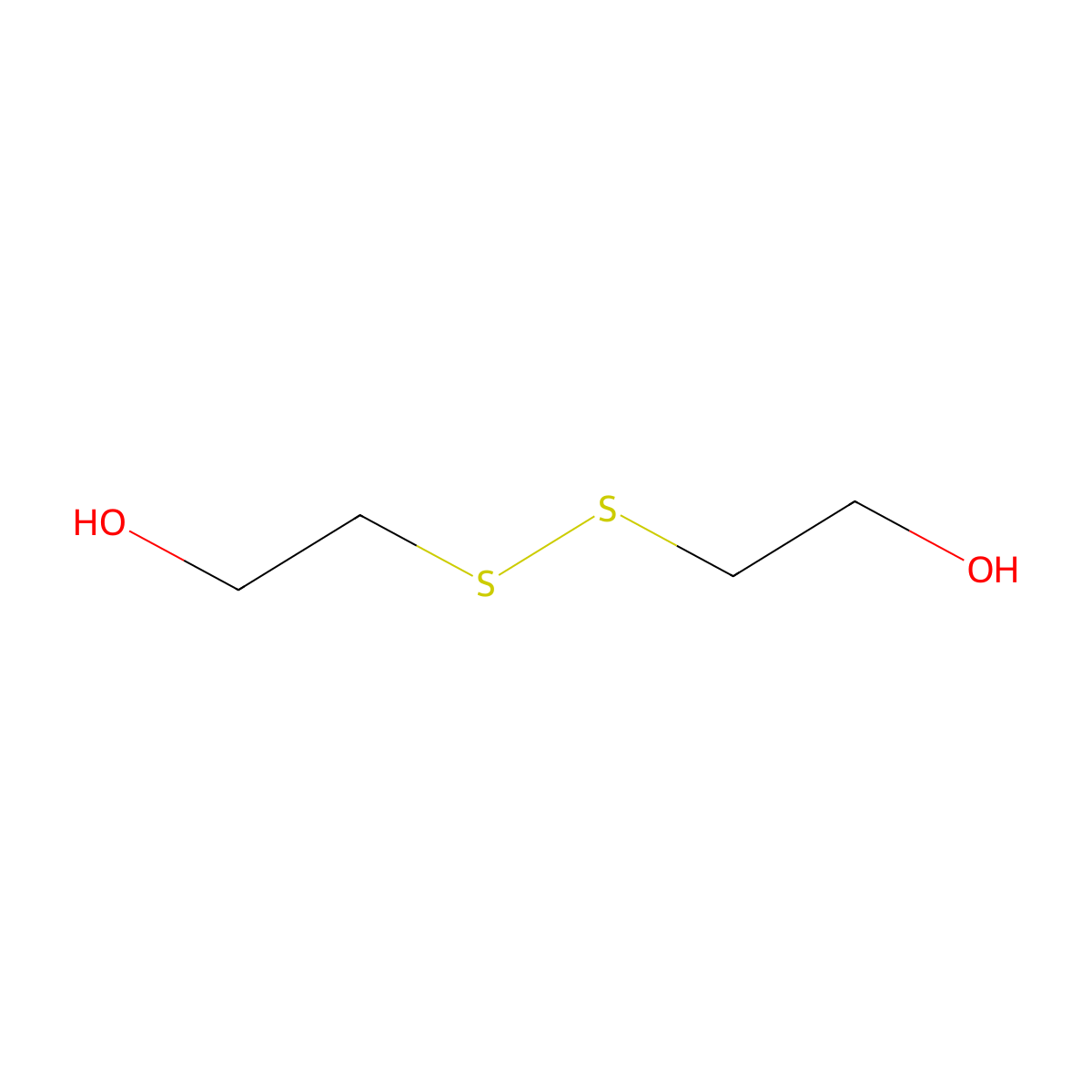 Hydroxyethyl disulfide molecular structure, CAS 1892-29-1