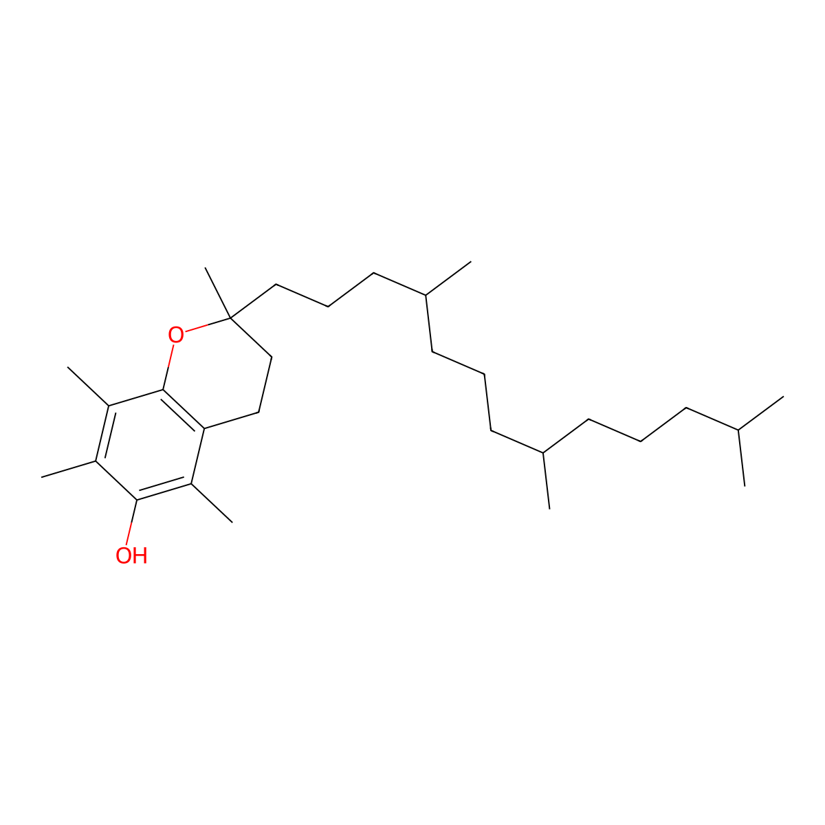 l-alpha-Tocopherol molecular structure, CAS 18920-63-3