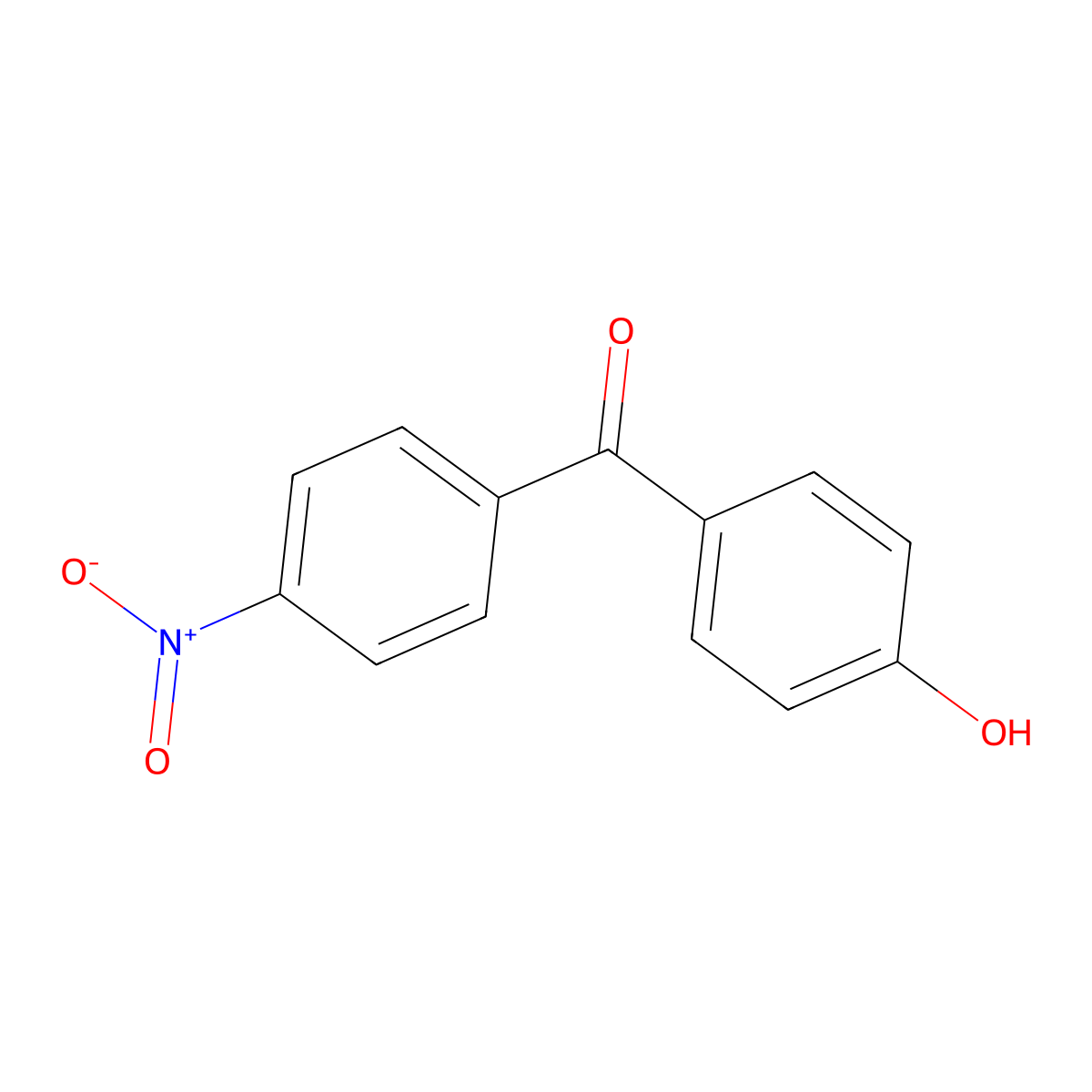 (4-Hydroxyphenyl)(4-nitrophenyl)methanone molecular structure, CAS 18920-70-2