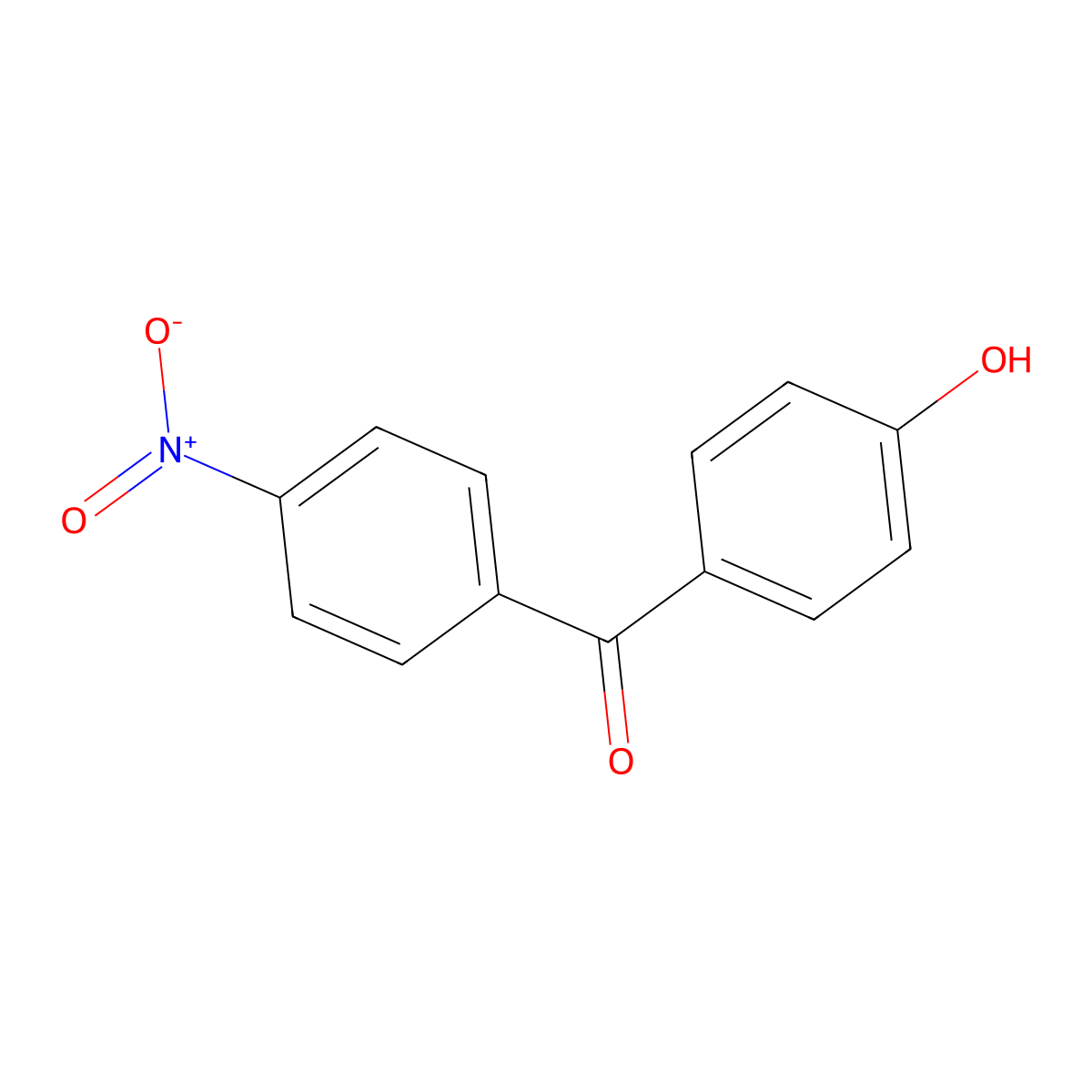 (4-Hydroxyphenyl)(4-nitrophenyl)methanone molecular structure, CAS 18920-70-2