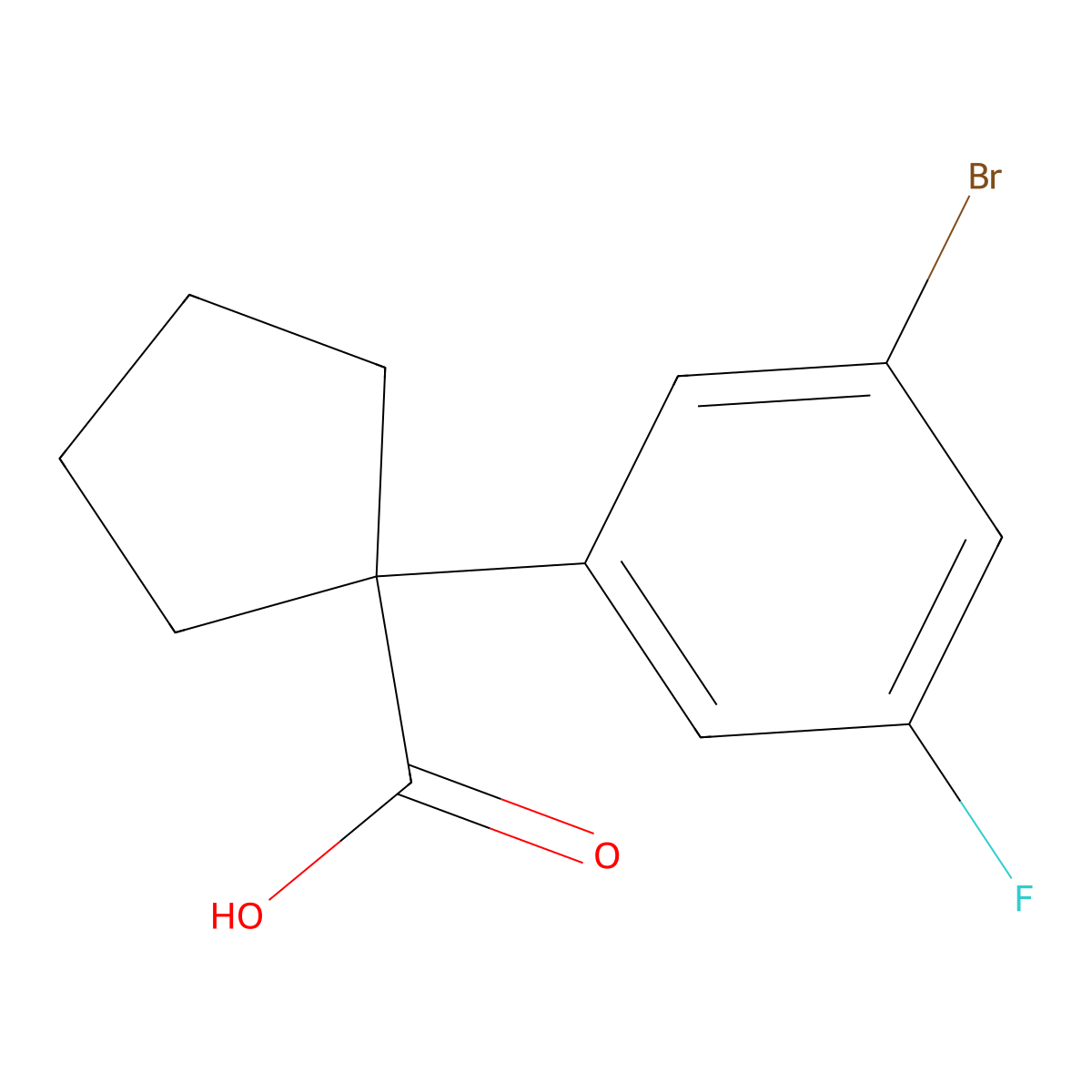 1-(3-Bromo-5-fluorophenyl)cyclopentane-1-carboxylic acid molecular structure, CAS 1892003-51-8
