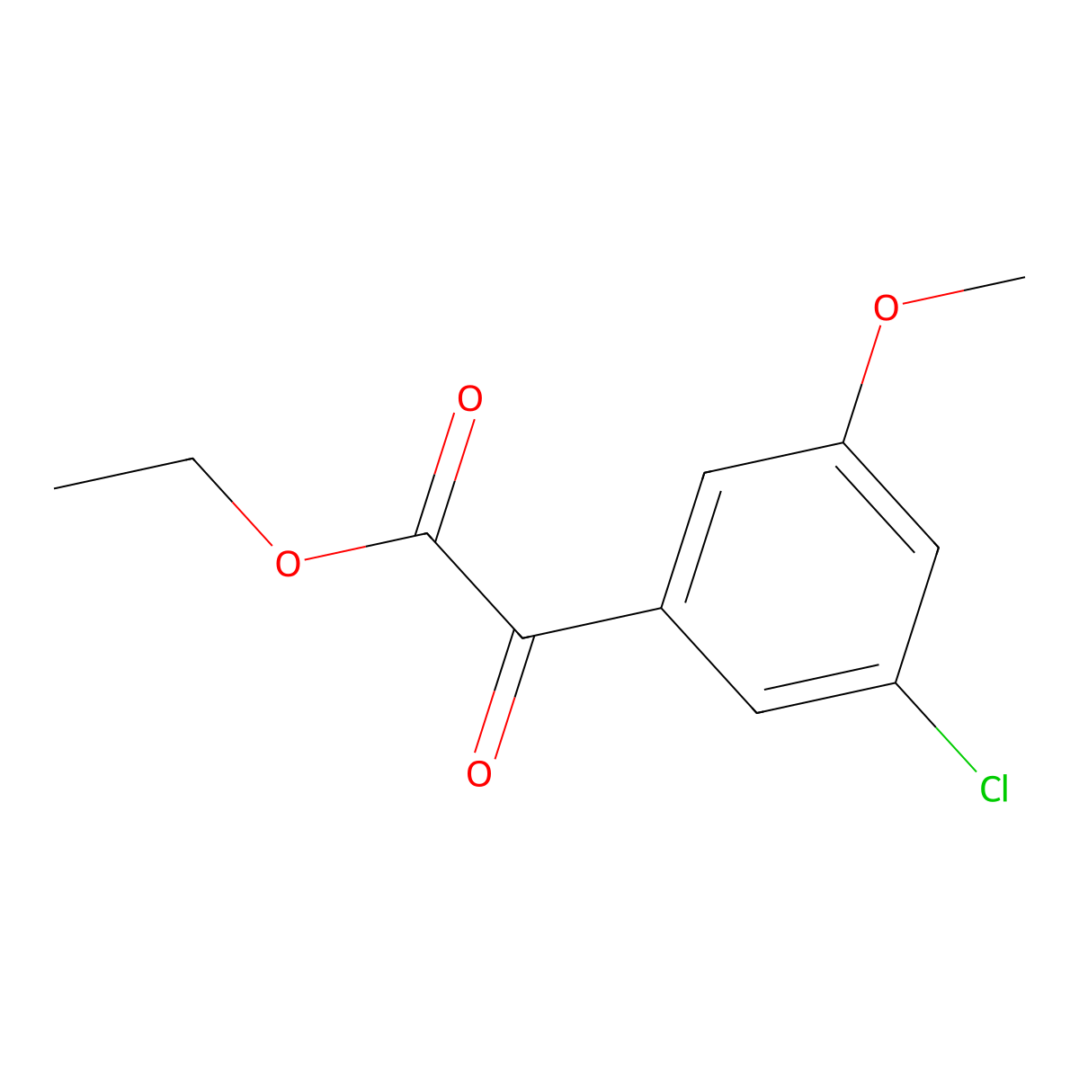 Ethyl 2-(3-chloro-5-methoxyphenyl)-2-oxoacetate molecular structure, CAS 1892005-83-2