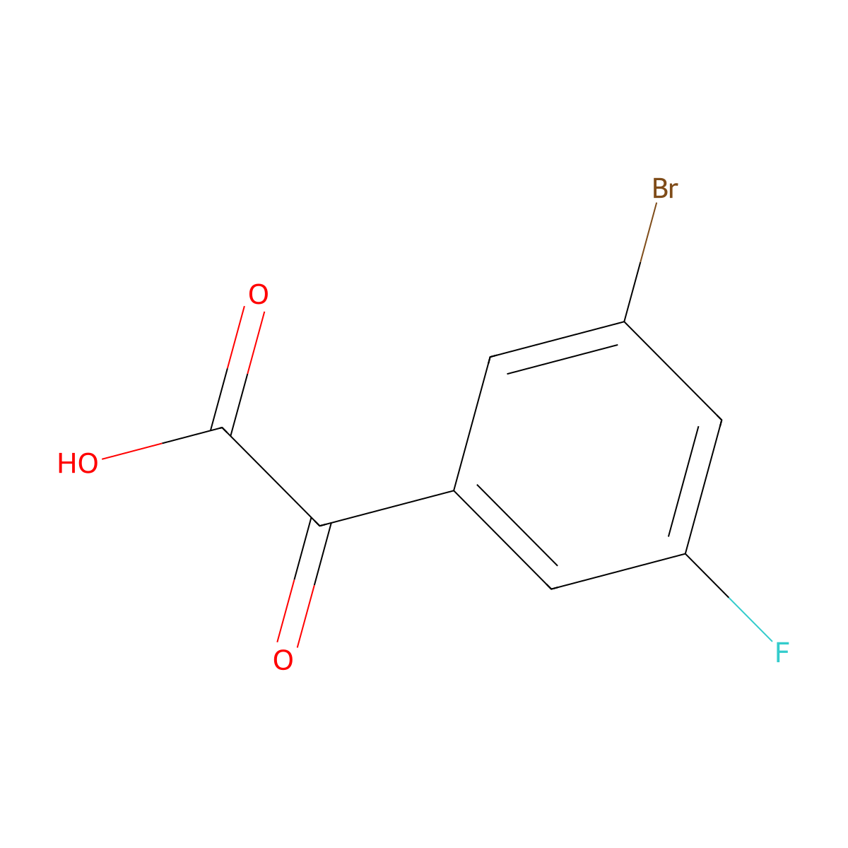 2-(3-Bromo-5-fluorophenyl)-2-oxoacetic acid molecular structure, CAS 1892018-35-7