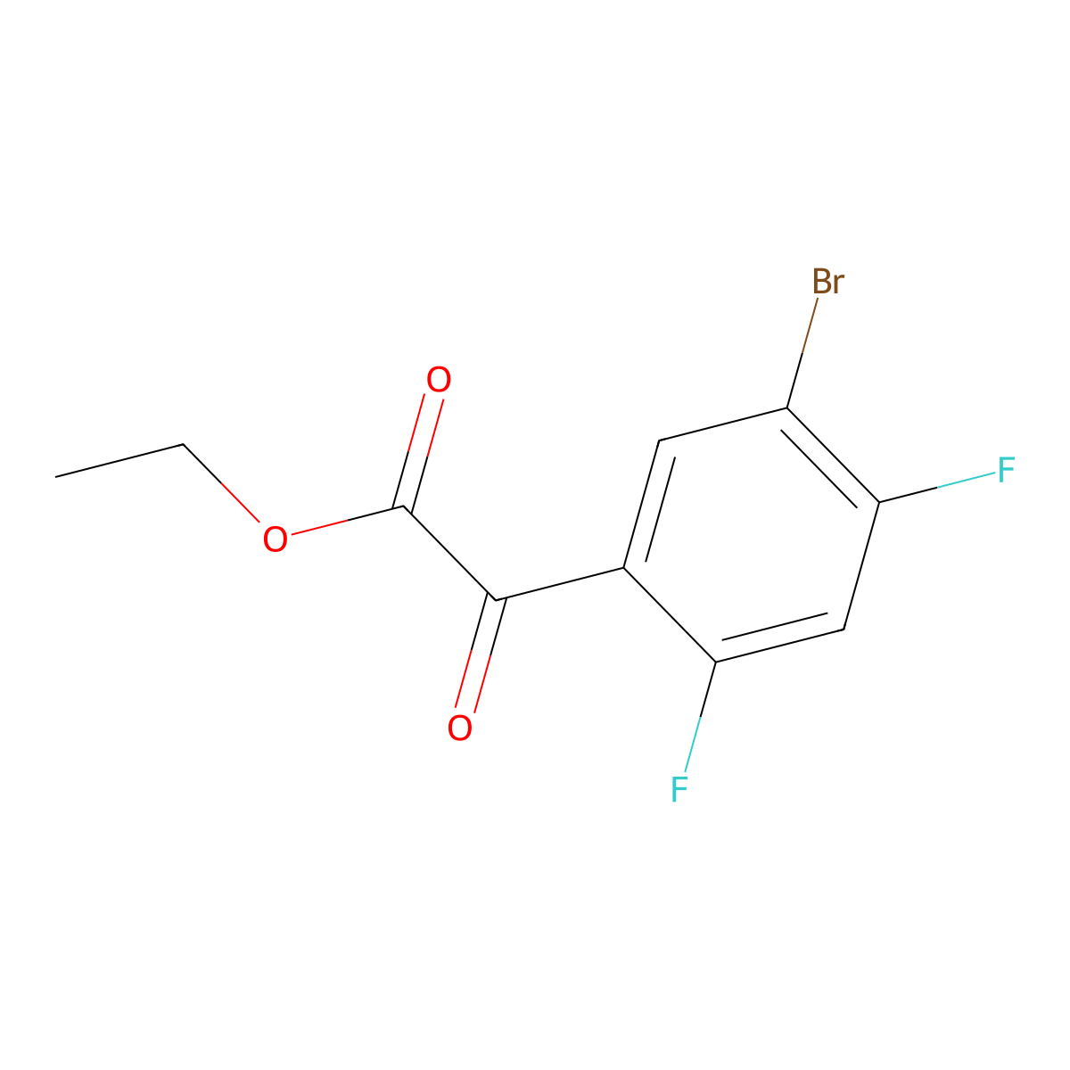 Ethyl 2-(5-bromo-2,4-difluorophenyl)-2-oxoacetate molecular structure, CAS 1892018-43-7