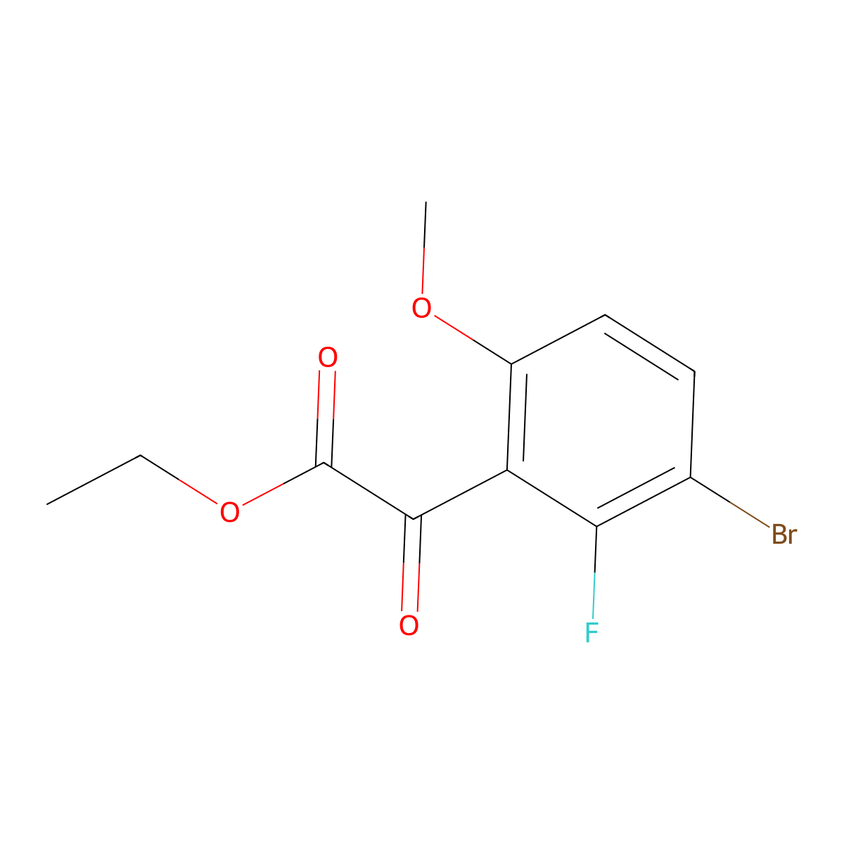 Ethyl 2-(3-bromo-2-fluoro-6-methoxyphenyl)-2-oxoacetate molecular structure, CAS 1892044-22-2