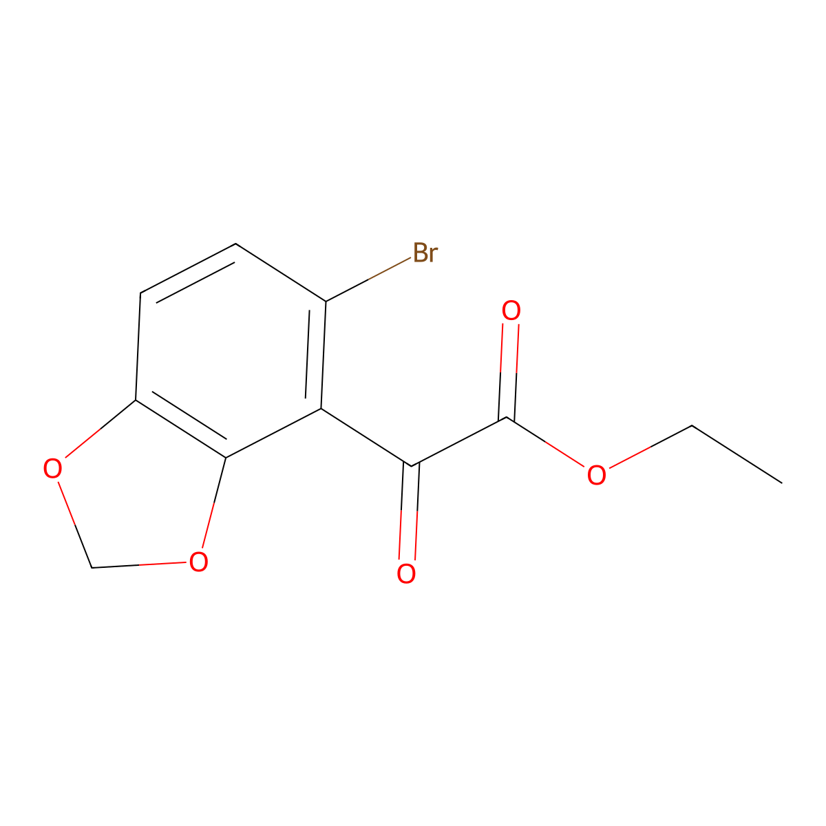 Ethyl 2-(5-bromobenzo[d][1,3]dioxol-4-yl)-2-oxoacetate molecular structure, CAS 1892044-29-9
