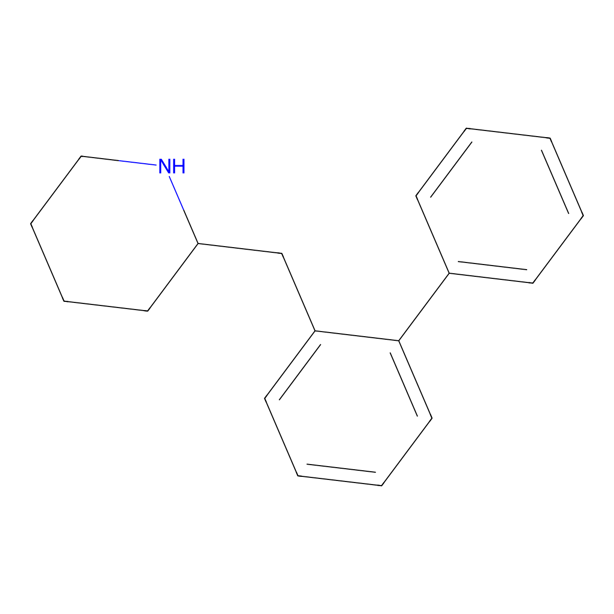 2-[(2-Phenylphenyl)methyl]piperidine molecular structure, CAS 1892061-12-9