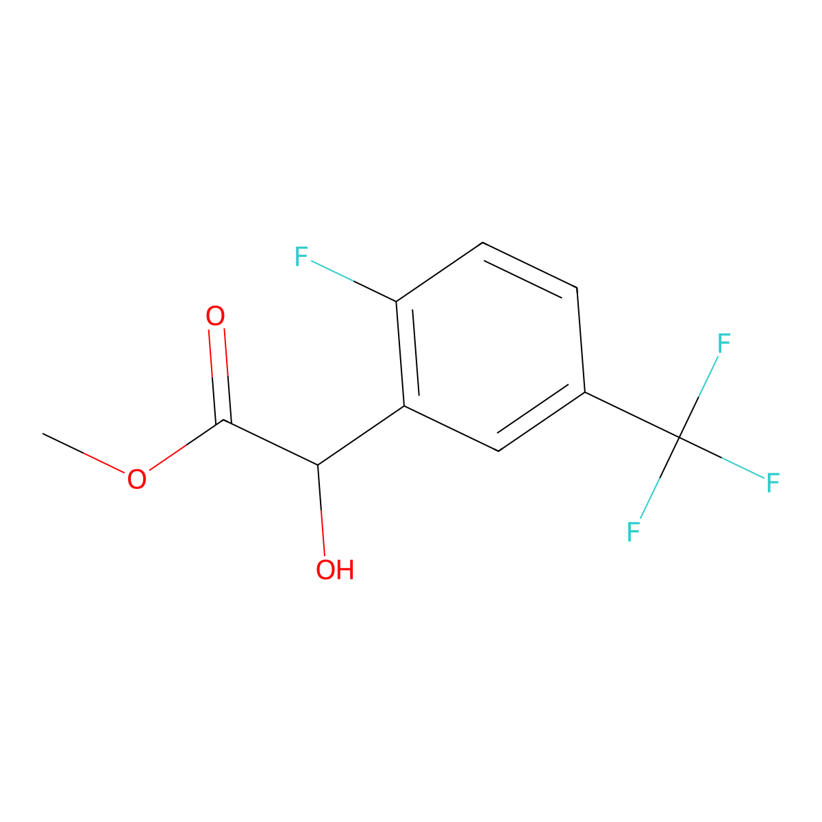 Methyl 2-[2-fluoro-5-(trifluoromethyl)phenyl]-2-hydroxyacetate molecular structure, CAS 1892070-60-8