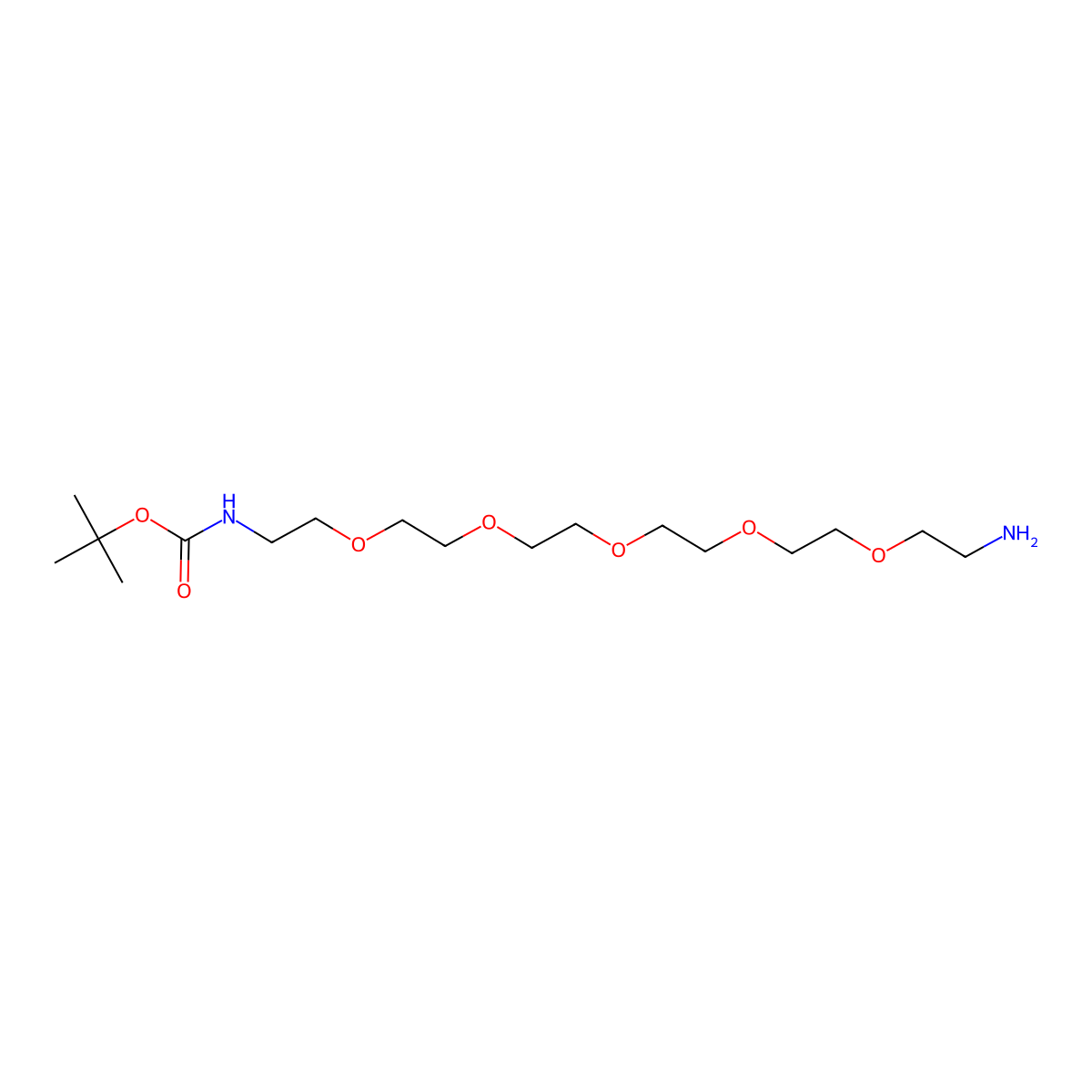 tert-Butyl (17-amino-3,6,9,12,15-pentaoxaheptadecan-1-yl)carbamate molecular structure, CAS 189209-27-6