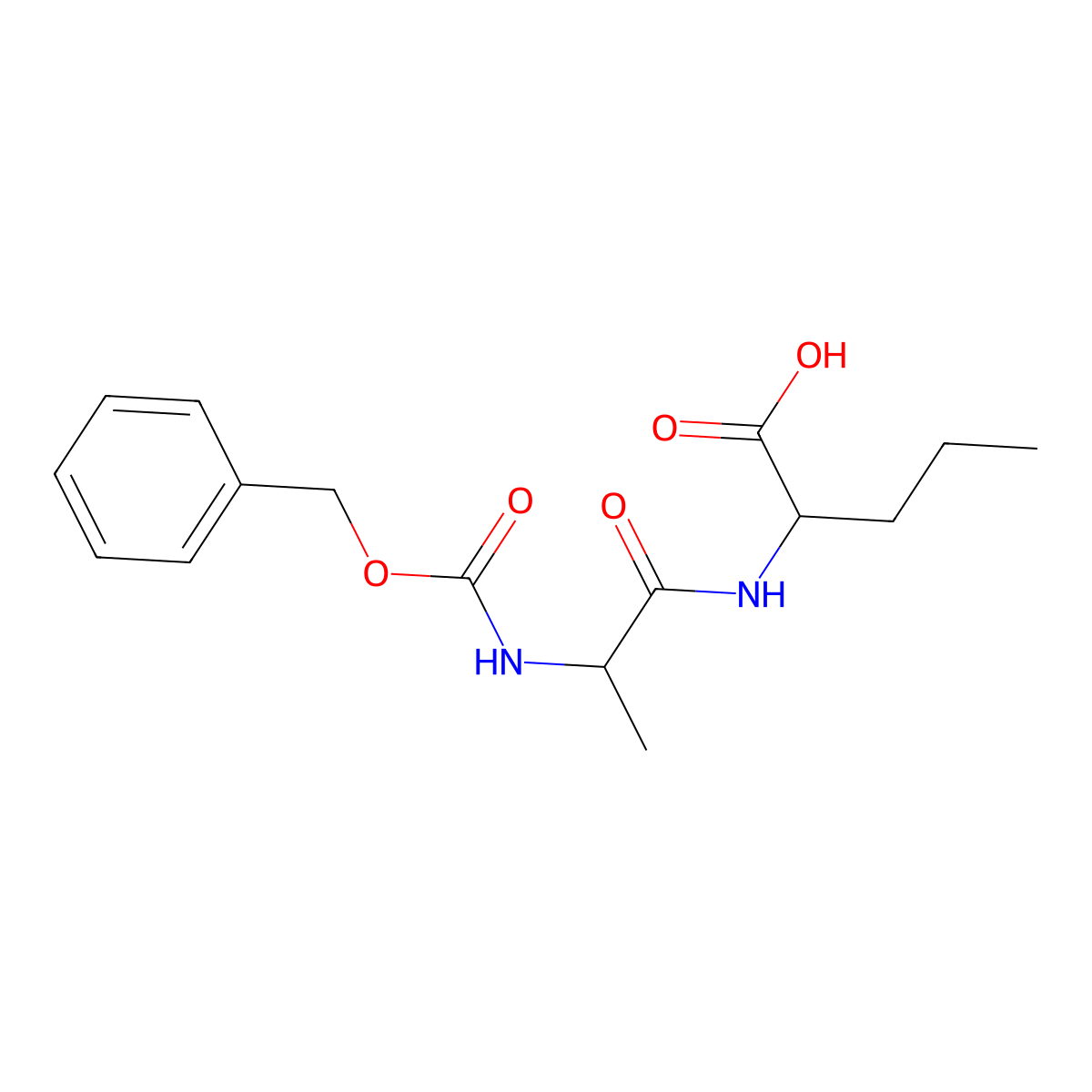 2-(2-{[(Benzyloxy)carbonyl]amino}propanamido)pentanoic acid molecular structure, CAS 18921-54-5