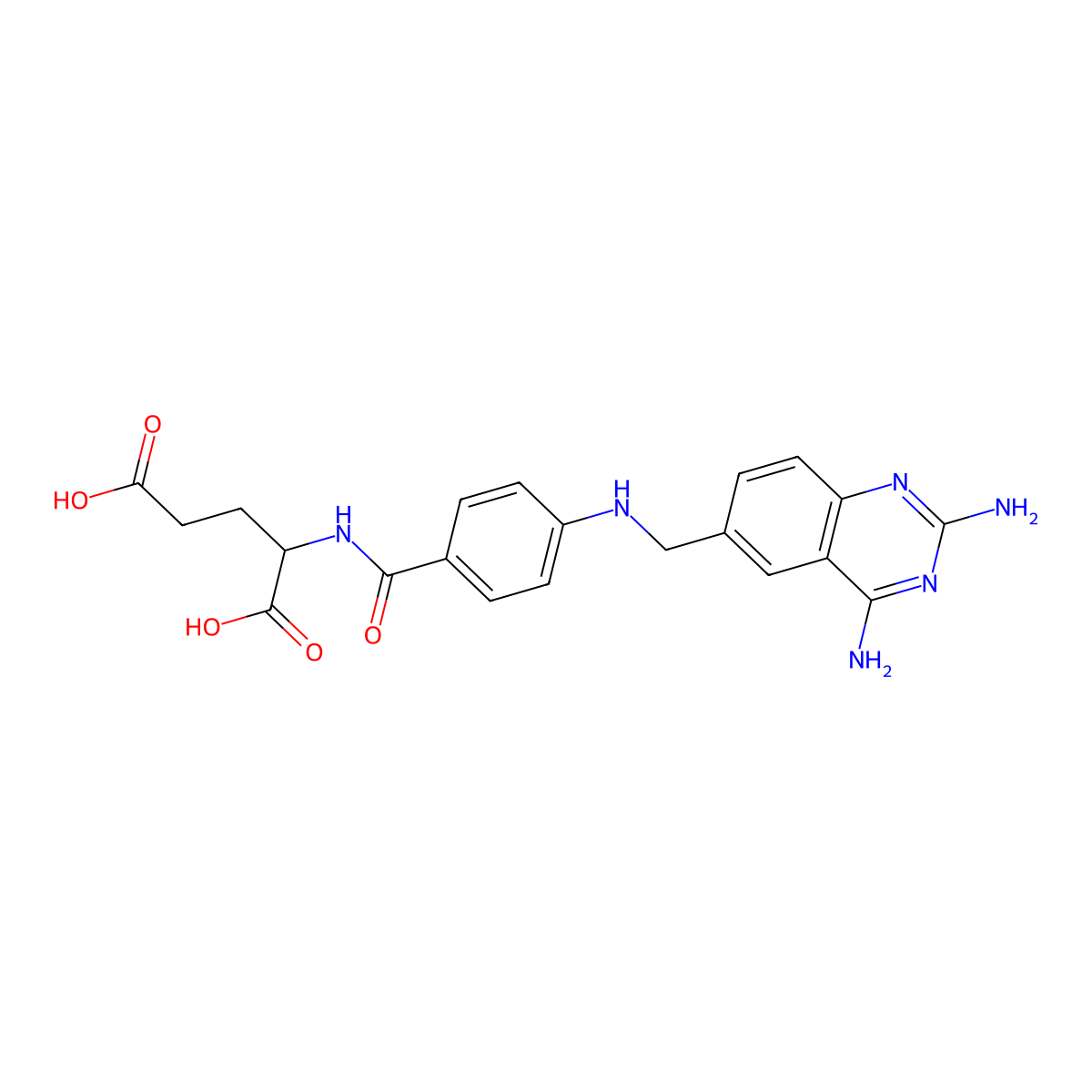 N-(4-(((2,4-Diamino-6-quinazolinyl)methyl)amino)benzoyl)-L-glutamic acid molecular structure, CAS 18921-68-1