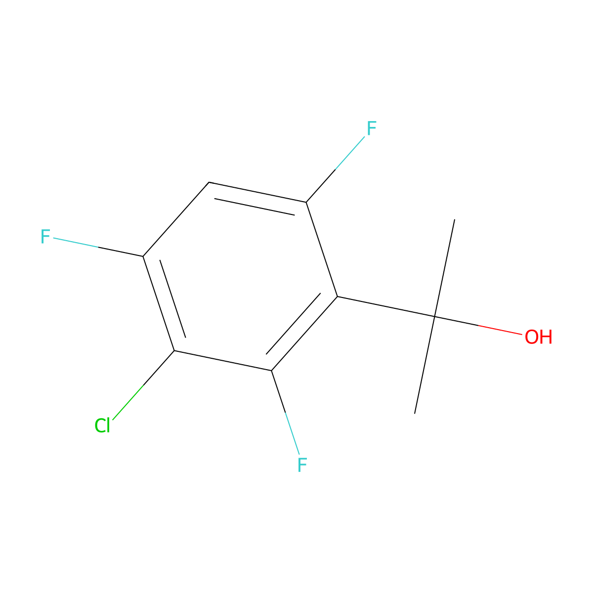 2-(3-Chloro-2,4,6-trifluorophenyl)propan-2-ol molecular structure, CAS 1892104-17-4