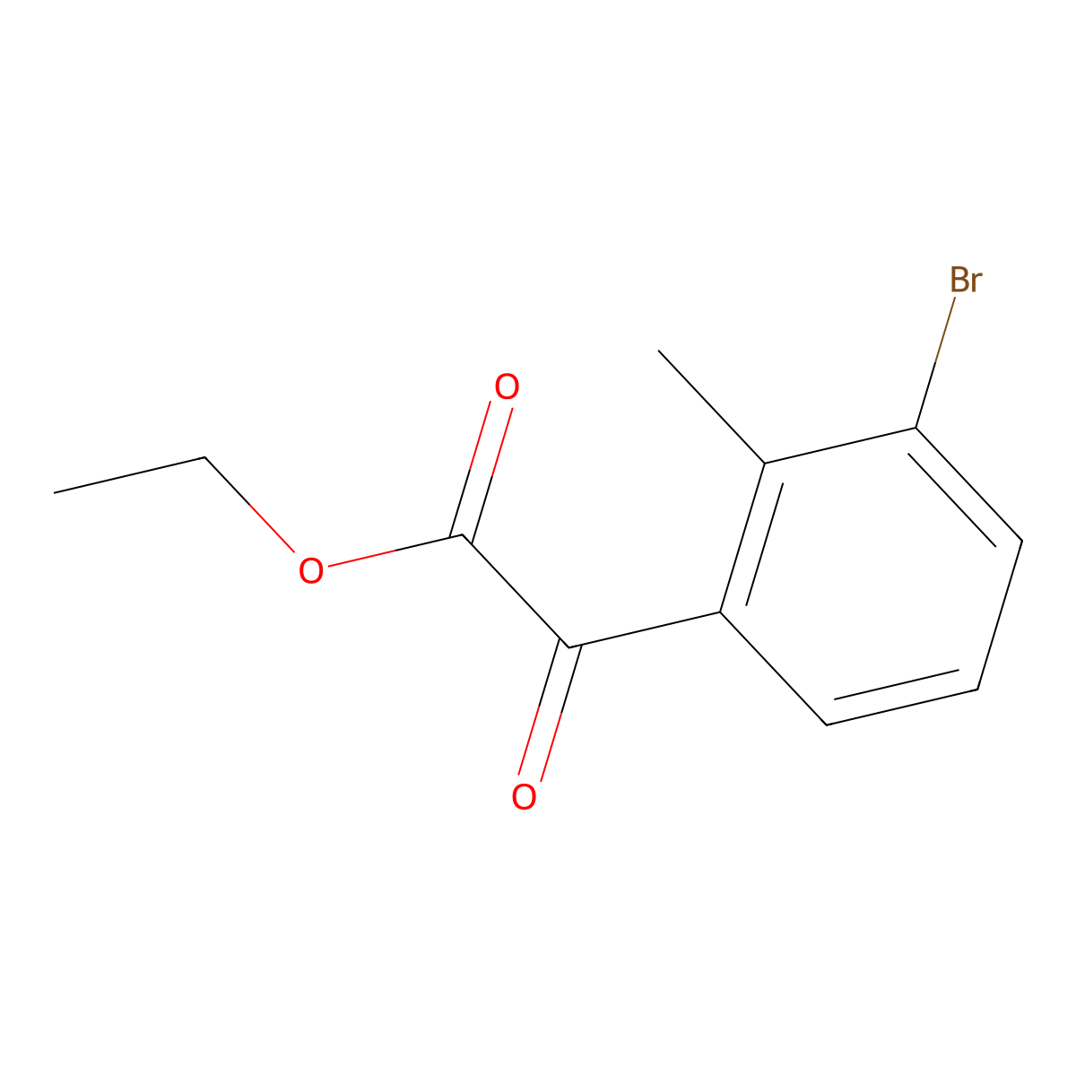 Ethyl 2-(3-bromo-2-methylphenyl)-2-oxoacetate molecular structure, CAS 1892105-11-1
