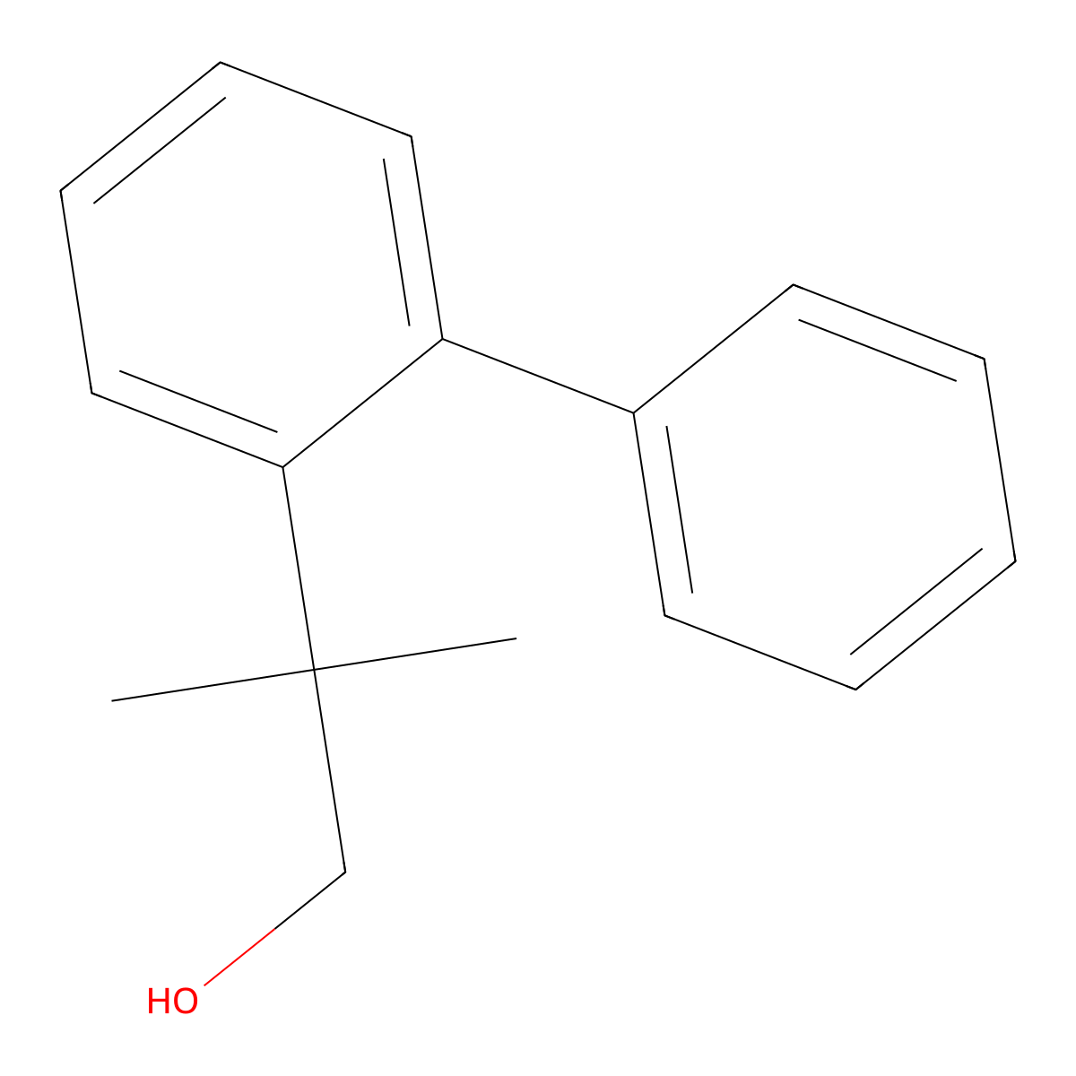 2-Methyl-2-(2-phenylphenyl)propan-1-ol molecular structure, CAS 1892109-81-7