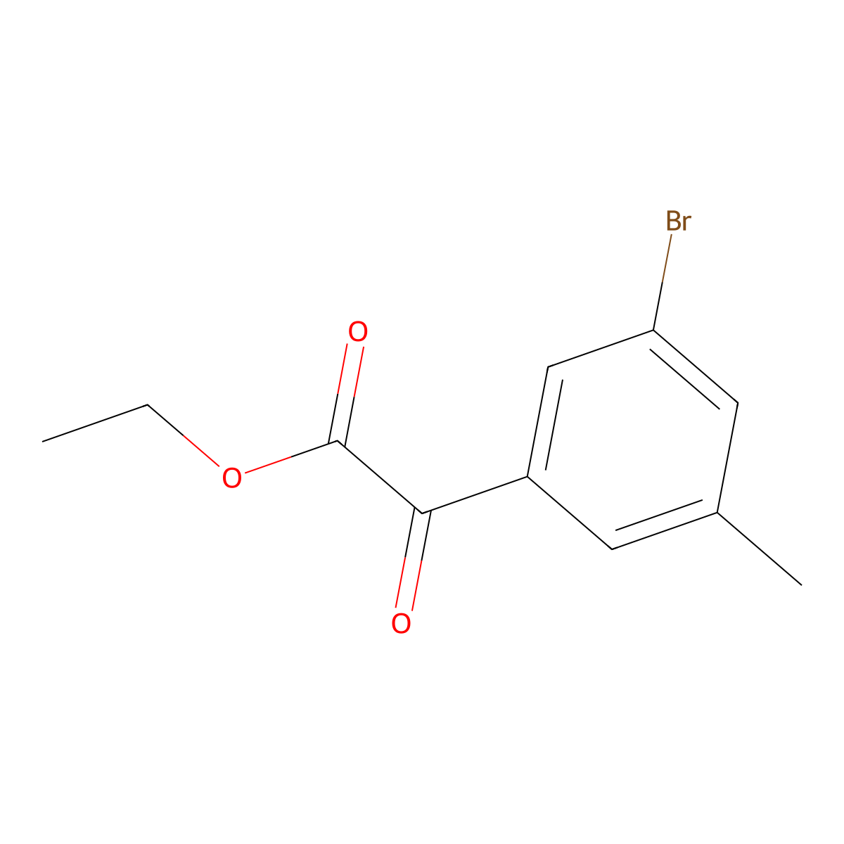 Ethyl 2-(3-bromo-5-methylphenyl)-2-oxoacetate molecular structure, CAS 1892111-46-4