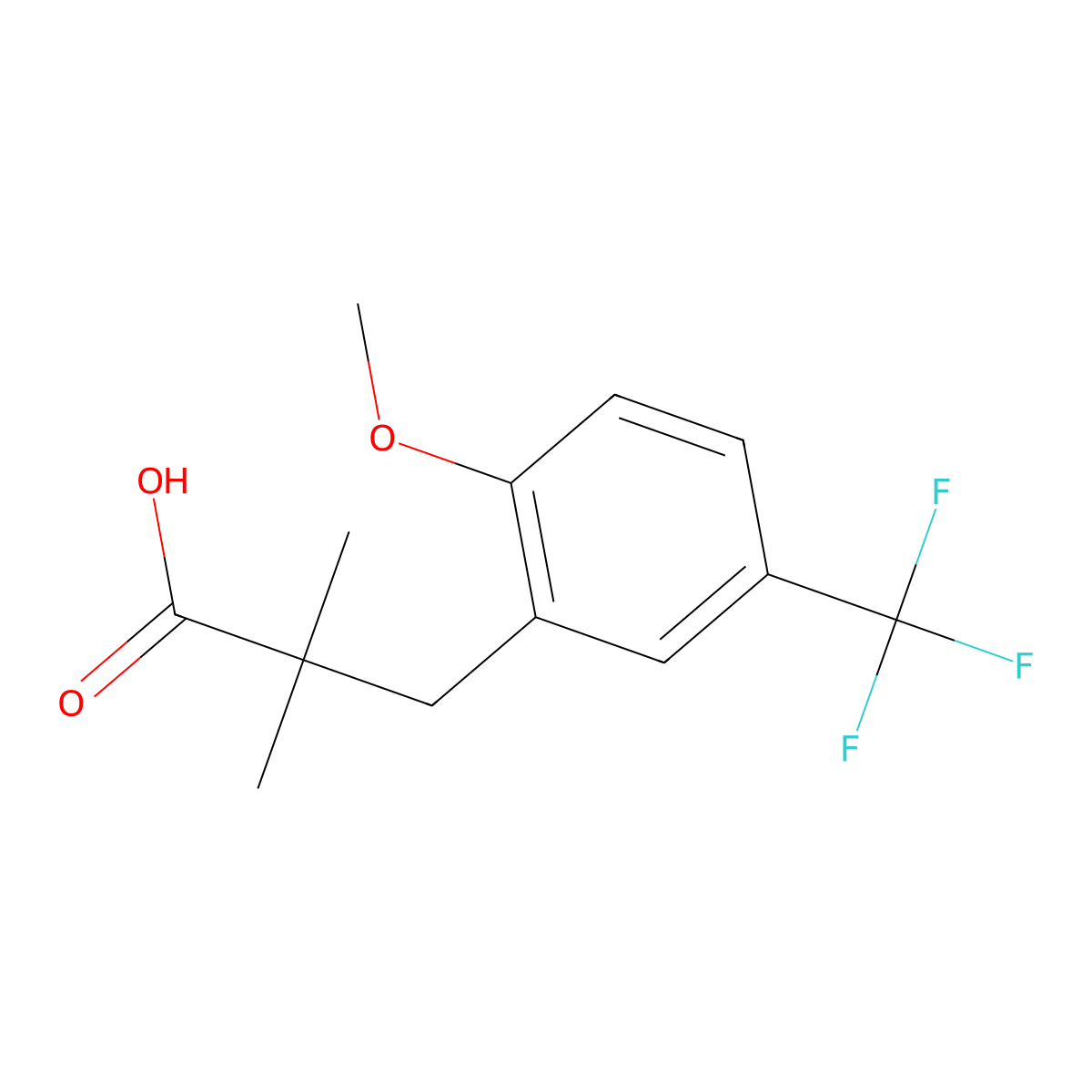 3-[2-Methoxy-5-(trifluoromethyl)phenyl]-2,2-dimethylpropanoic acid molecular structure, CAS 1892122-68-7