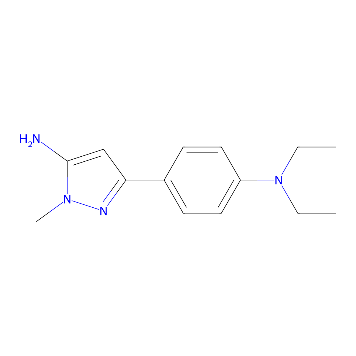 3-[4-(diethylamino)phenyl]-1-methyl-1H-pyrazol-5-amine molecular structure, CAS 1892159-51-1