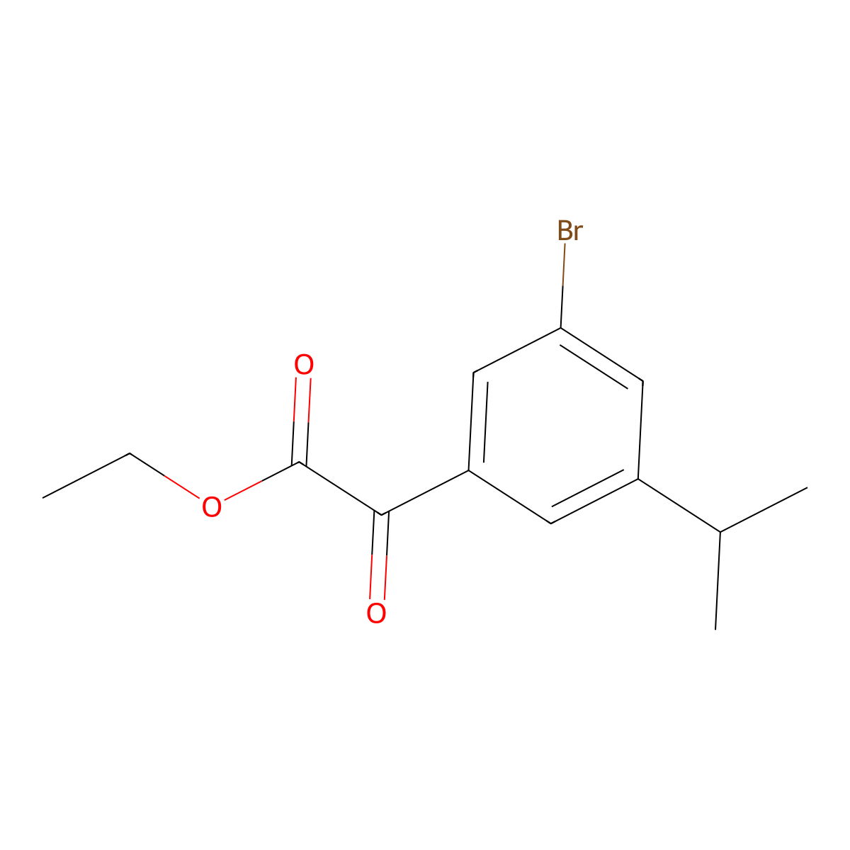 Ethyl 2-(3-bromo-5-isopropylphenyl)-2-oxoacetate molecular structure, CAS 1892165-06-8