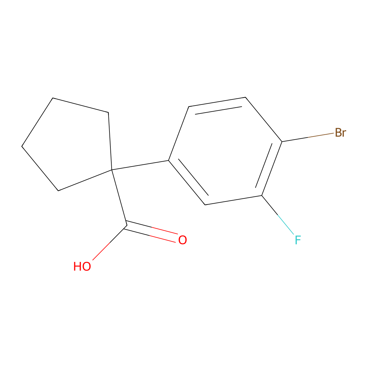 1-(4-Bromo-3-fluorophenyl)cyclopentanecarboxylic Acid molecular structure, CAS 1892165-61-5
