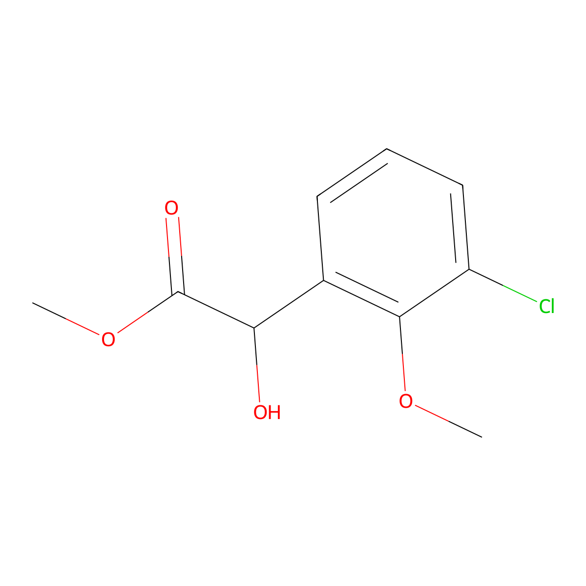 Methyl 2-(3-chloro-2-methoxyphenyl)-2-hydroxyacetate molecular structure, CAS 1892225-43-2
