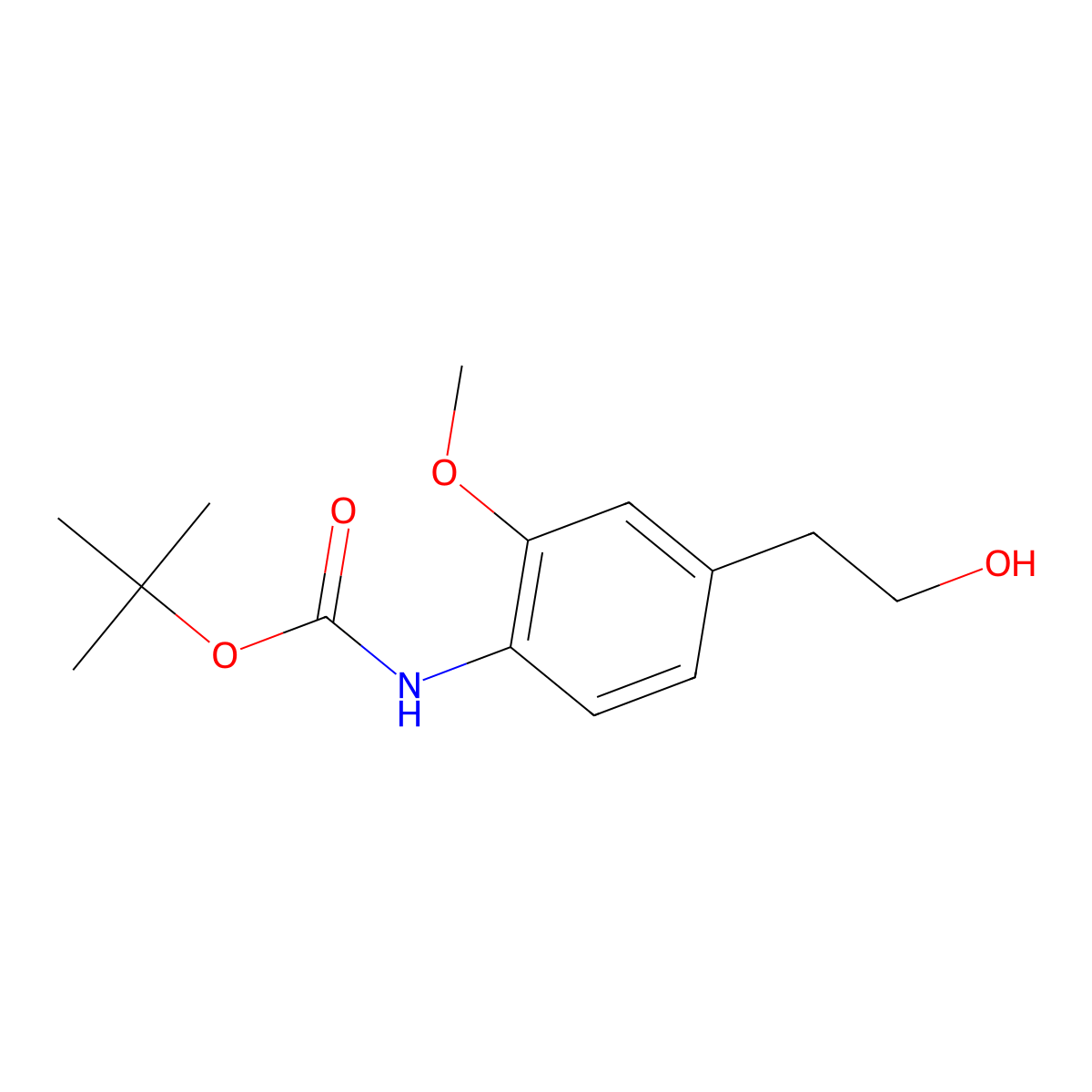 tert-butyl N-[4-(2-hydroxyethyl)-2-methoxyphenyl]carbamate molecular structure, CAS 1892228-67-9