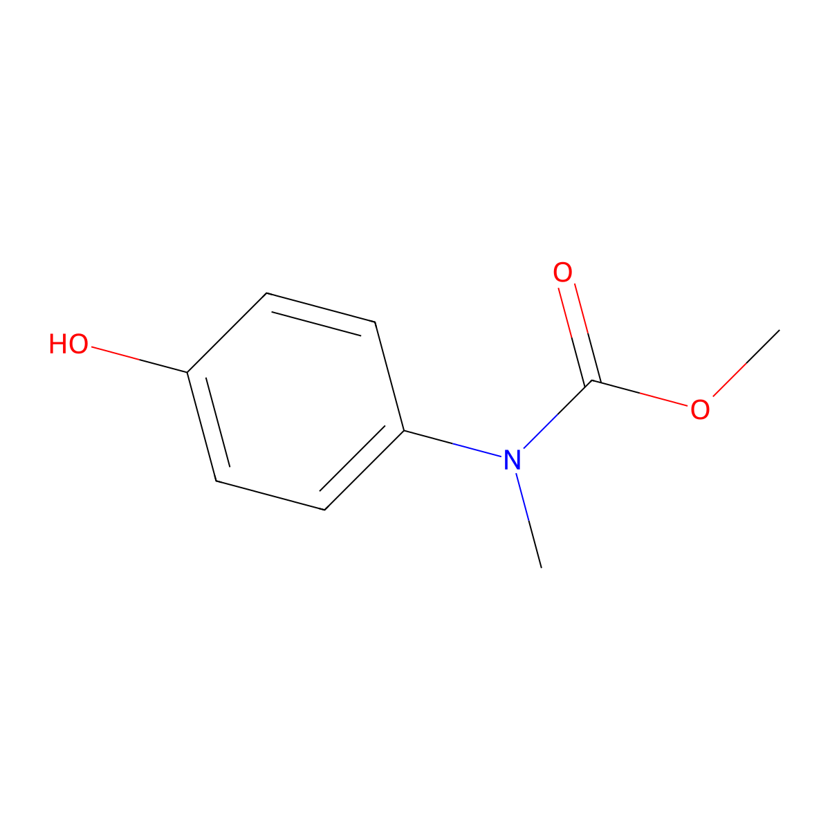 methyl N-(4-hydroxyphenyl)-N-methylcarbamate molecular structure, CAS 189223-68-5
