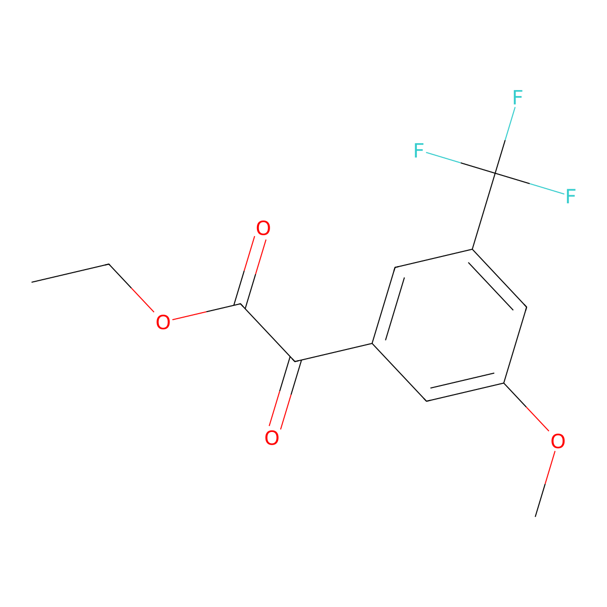 Ethyl 2-(3-methoxy-5-(trifluoromethyl)phenyl)-2-oxoacetate molecular structure, CAS 1892237-98-7