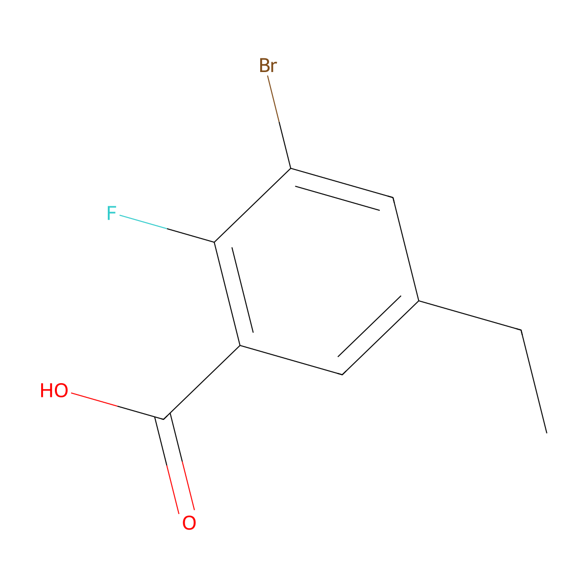 3-Bromo-5-ethyl-2-fluorobenzoic acid molecular structure, CAS 1892248-37-1