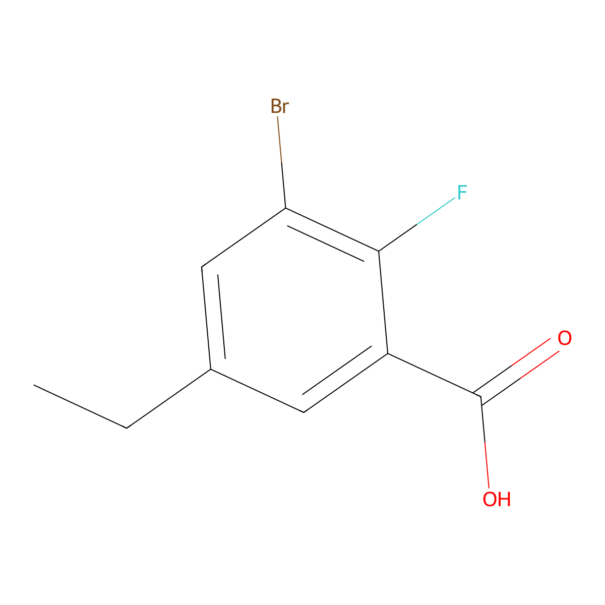 3-Bromo-5-ethyl-2-fluorobenzoic acid molecular structure, CAS 1892248-37-1
