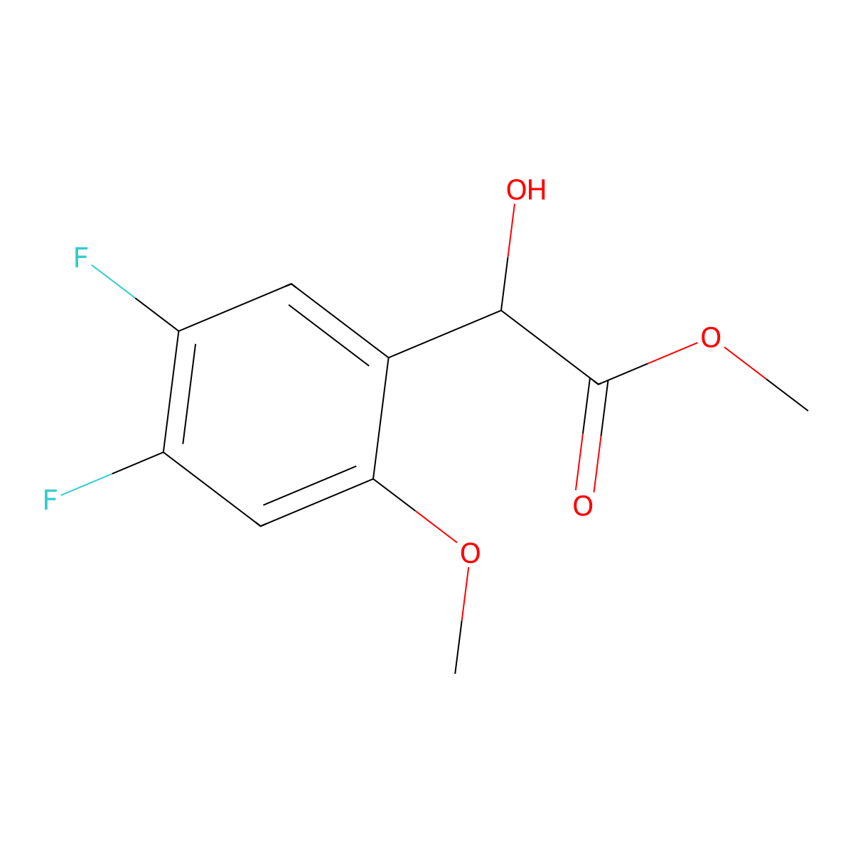 Methyl 2-(4,5-difluoro-2-methoxyphenyl)-2-hydroxyacetate molecular structure, CAS 1892278-12-4